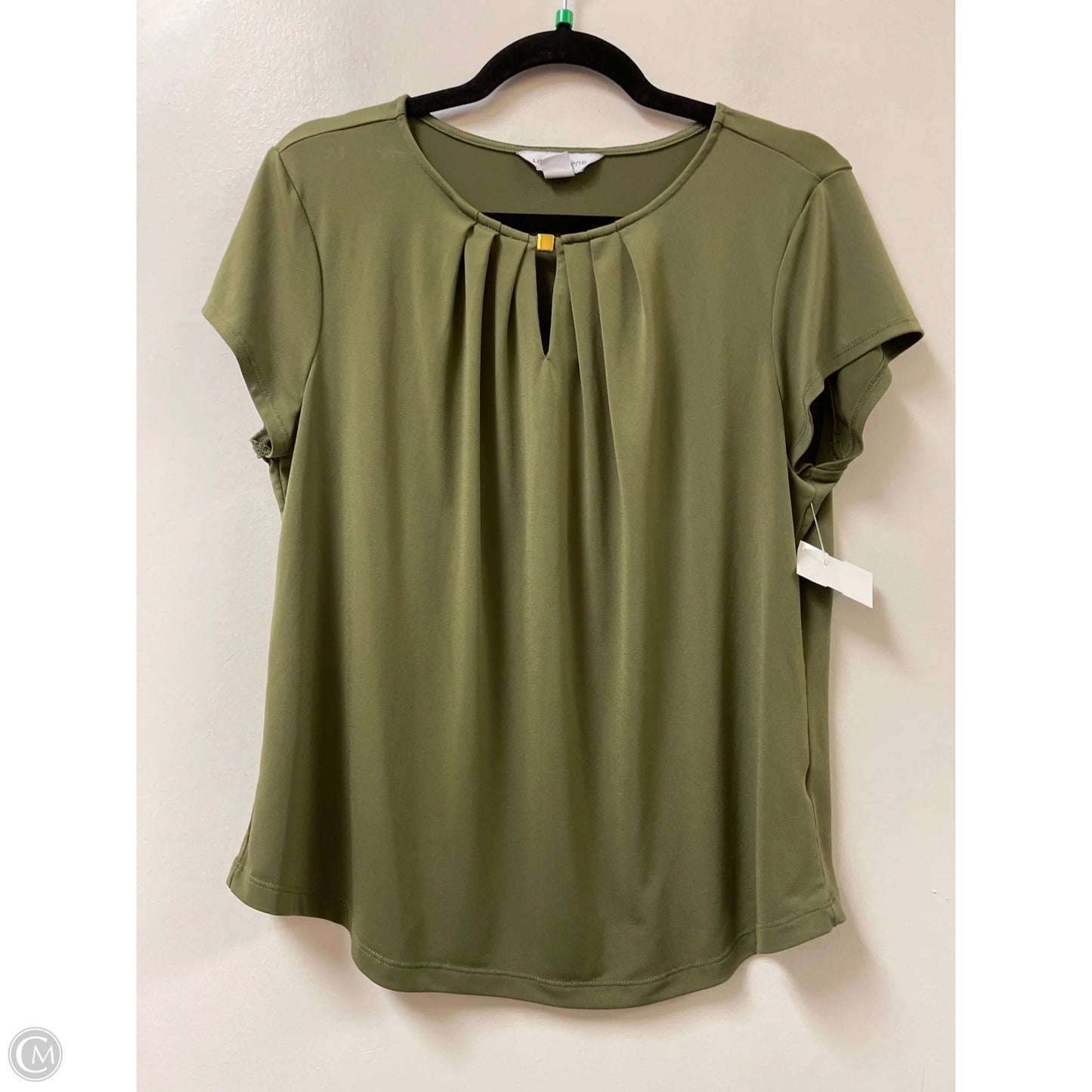 Top Short Sleeve By Liz Claiborne In Green, Size: Lp