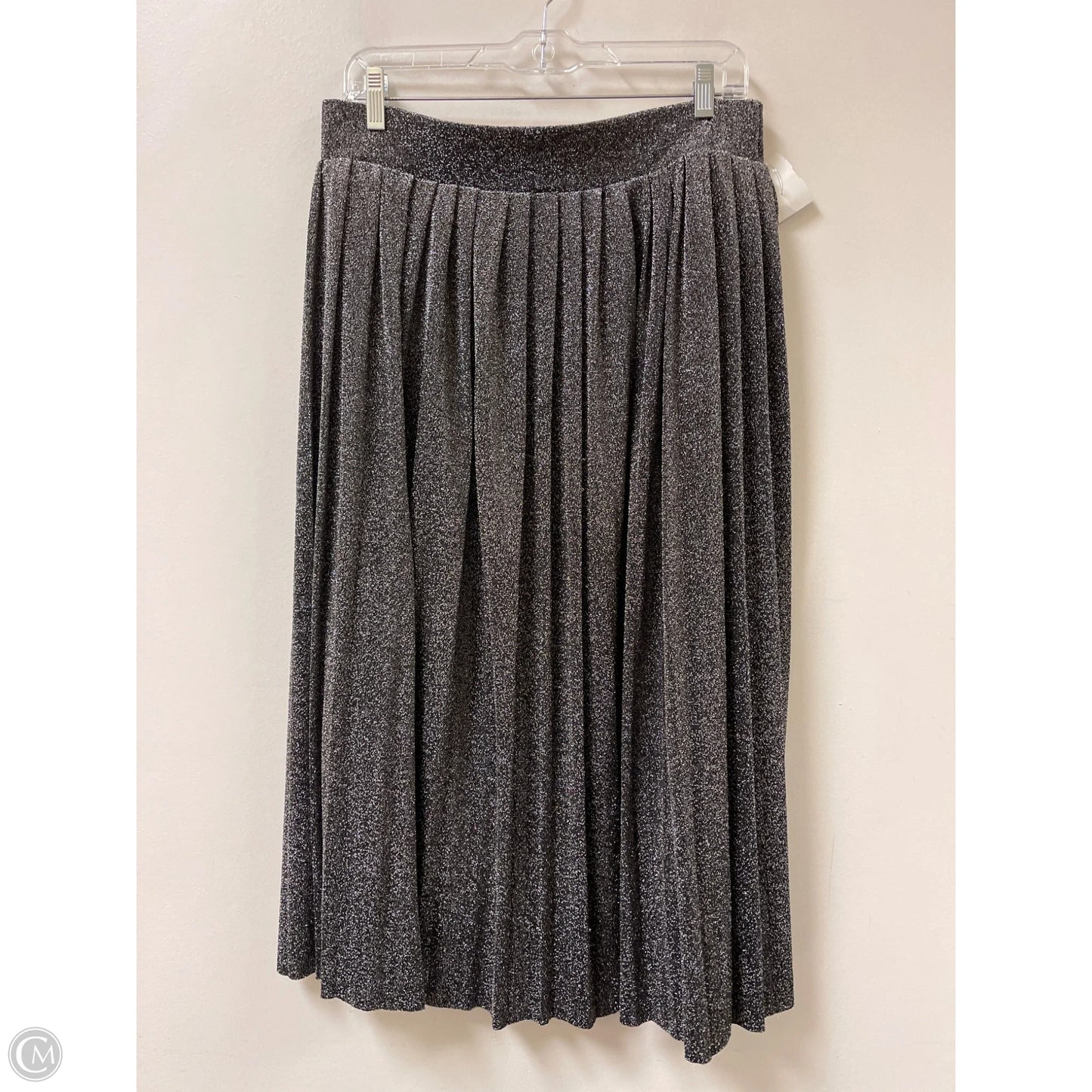 Skirt Midi By Clothes Mentor In Silver, Size: 16