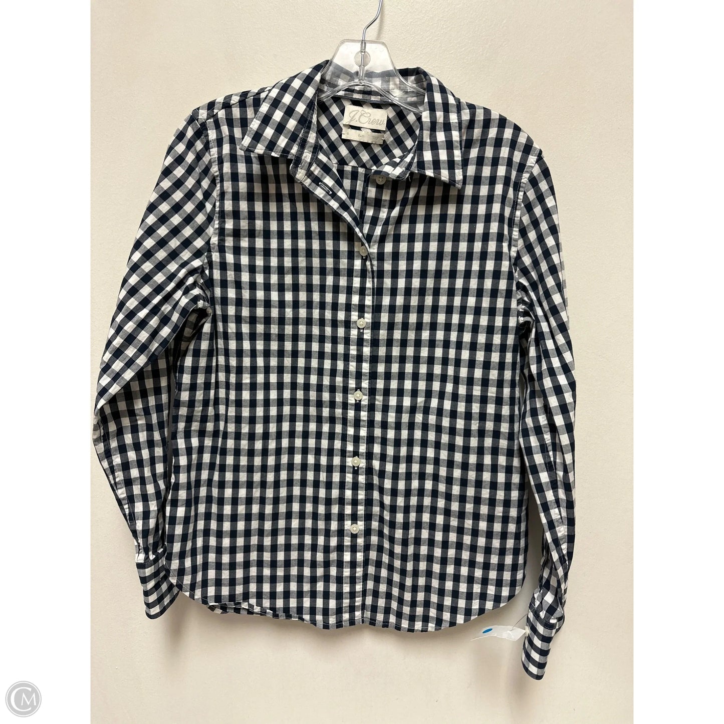 Blouse Long Sleeve By J. Crew In Blue & White, Size: S