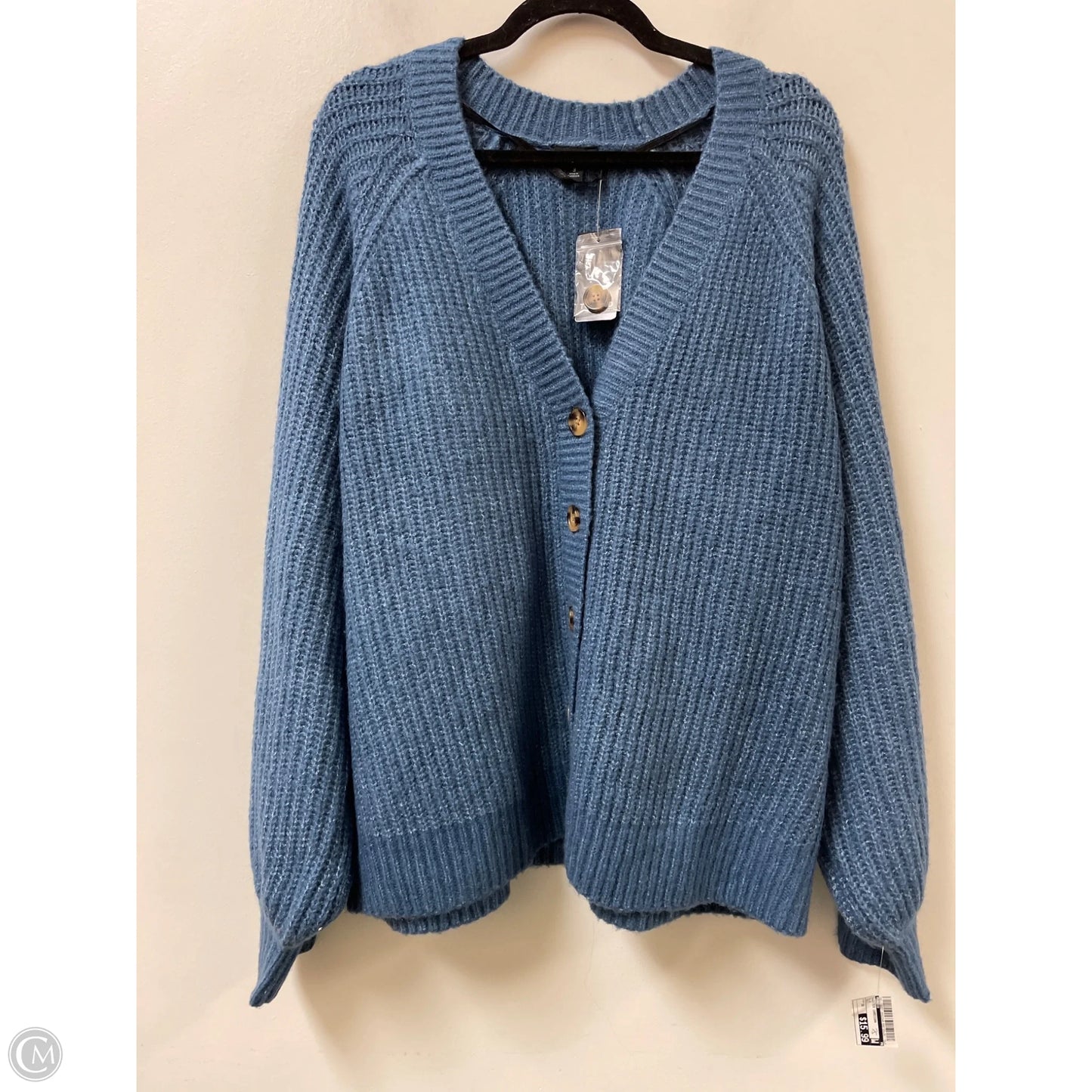 Sweater Cardigan By Torrid In Blue, Size: 3x
