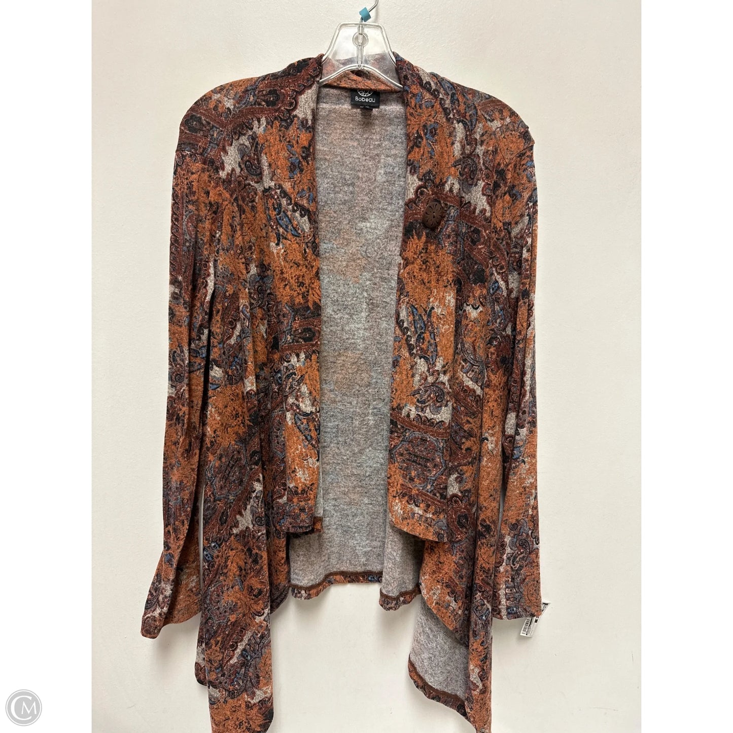 Sweater Cardigan By Bobeau In Orange, Size: L