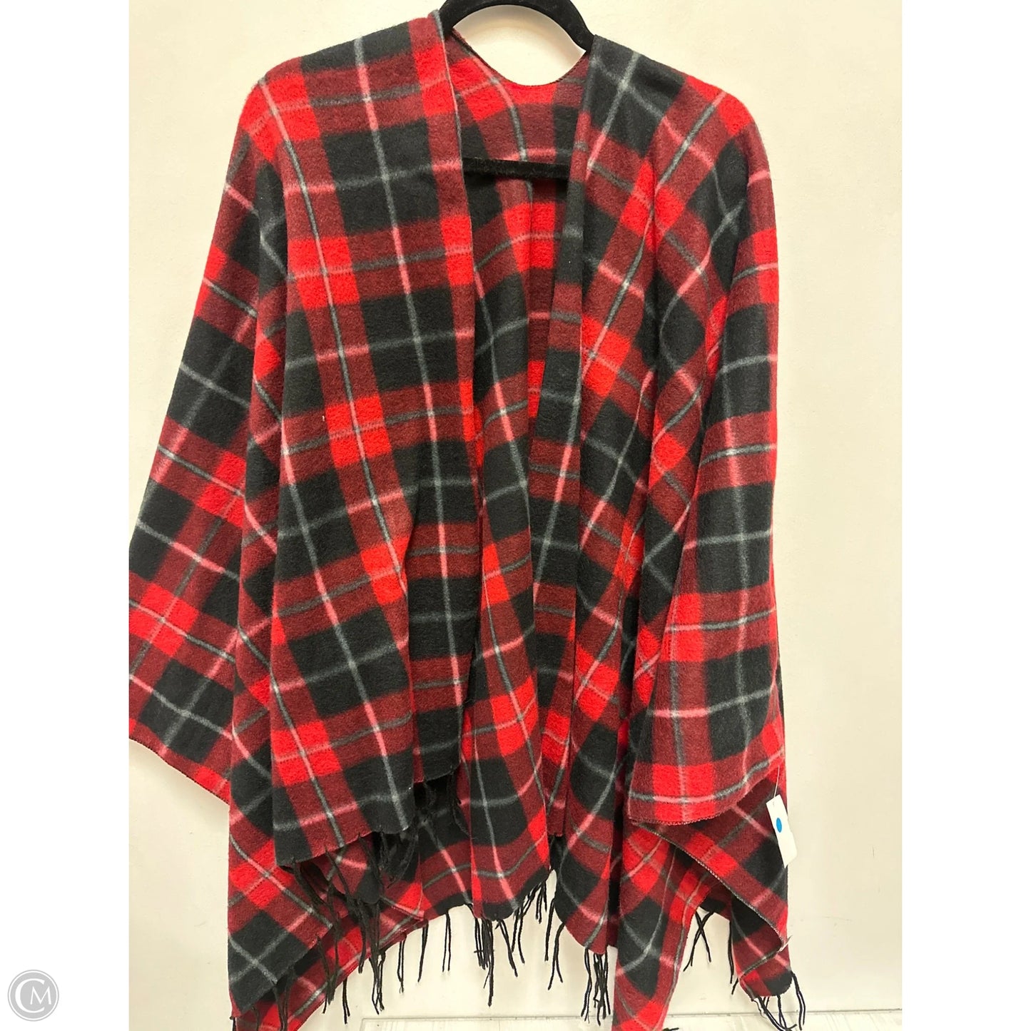Shawl By Clothes Mentor In Black & Red, Size: Osfm