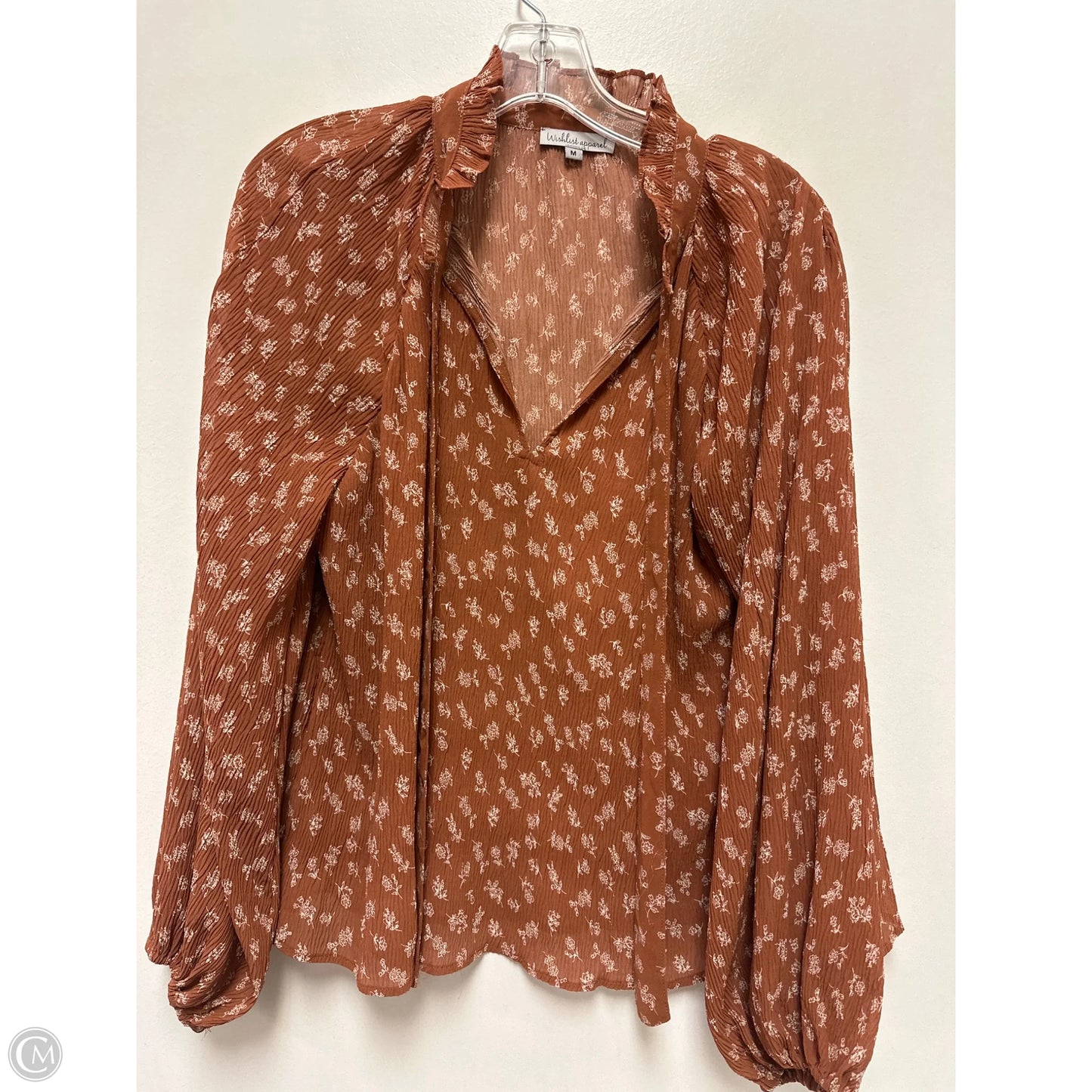 Top Long Sleeve By Wishlist In Brown, Size: M