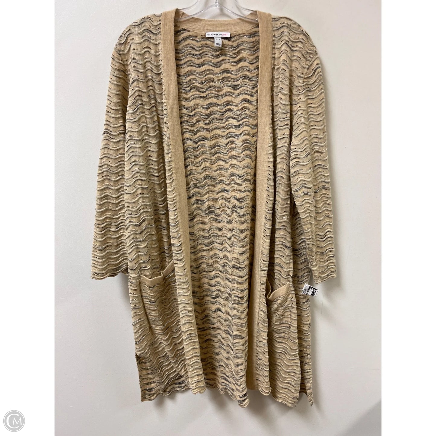 Sweater Cardigan By Isaac Mizrahi Live Qvc In Cream, Size: Xl