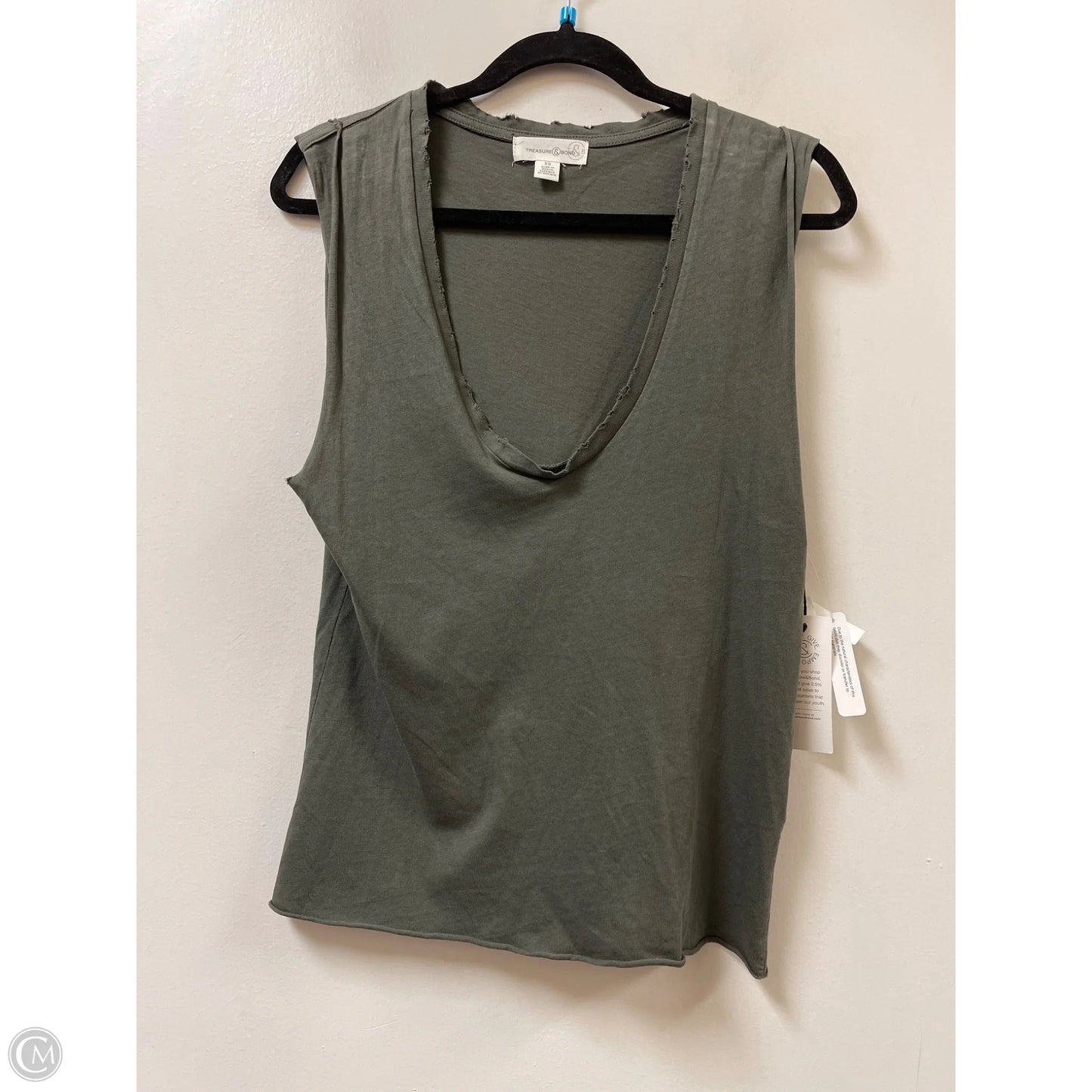 Top Sleeveless By Treasure And Bond In Green, Size: Xs