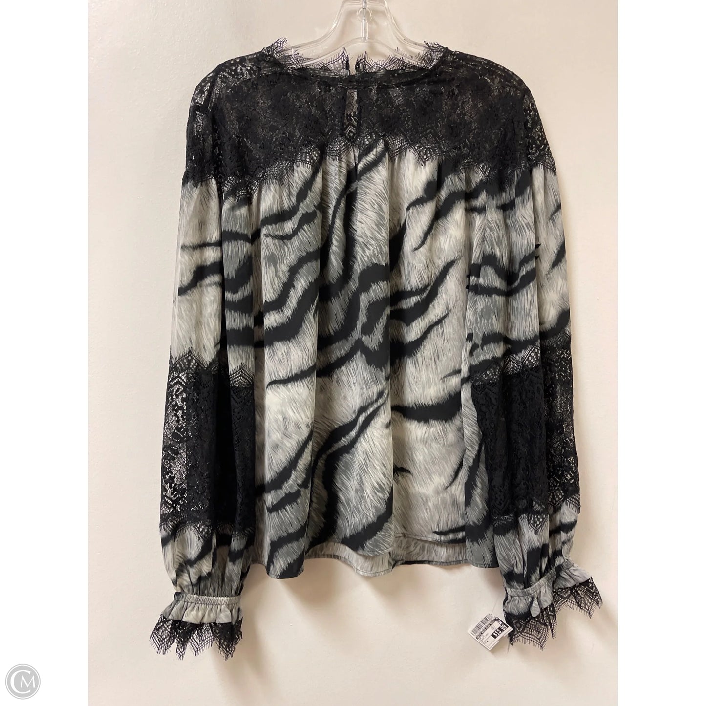 Top Long Sleeve By White House Black Market In Black & Grey, Size: M