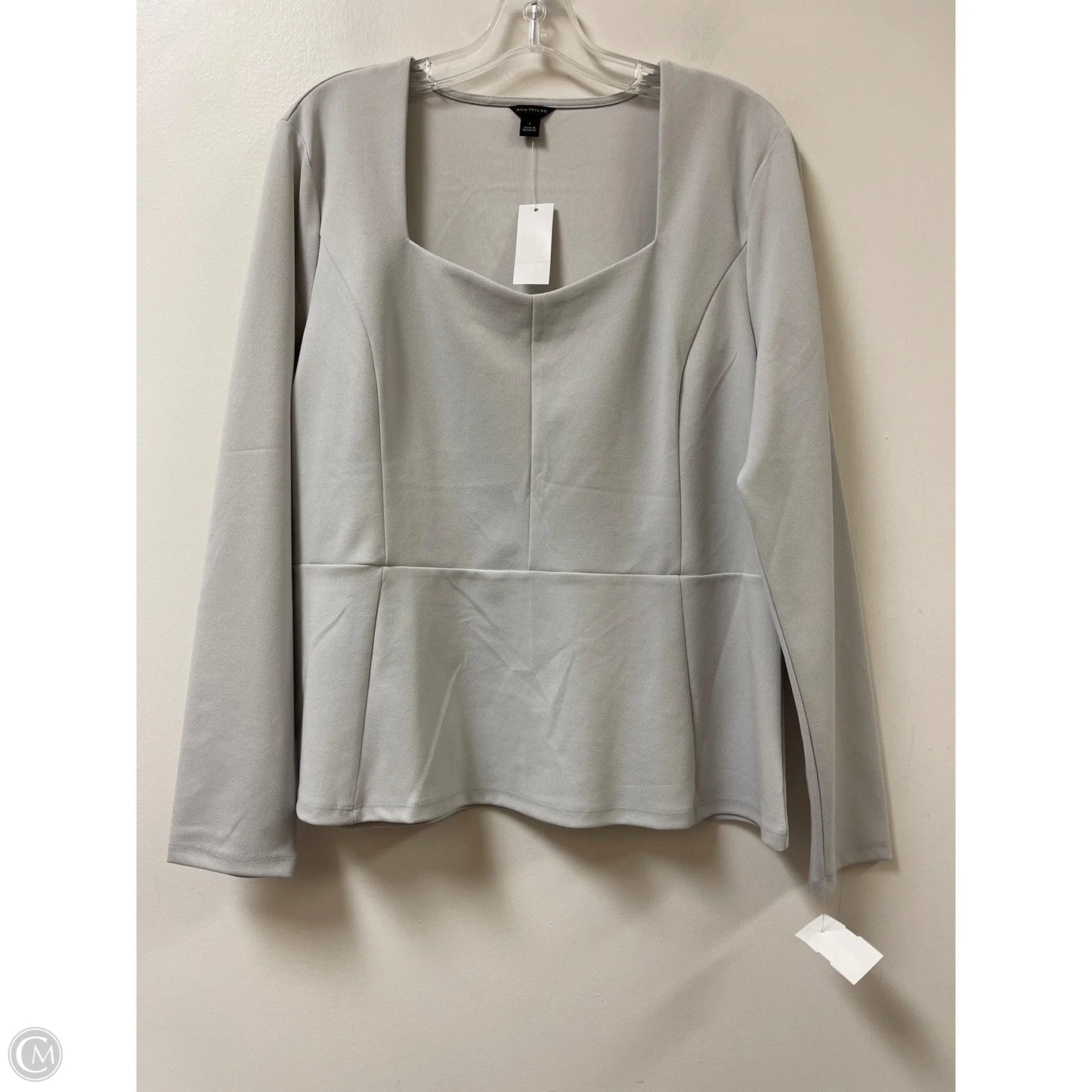 Top Long Sleeve By Ann Taylor In Grey, Size: L