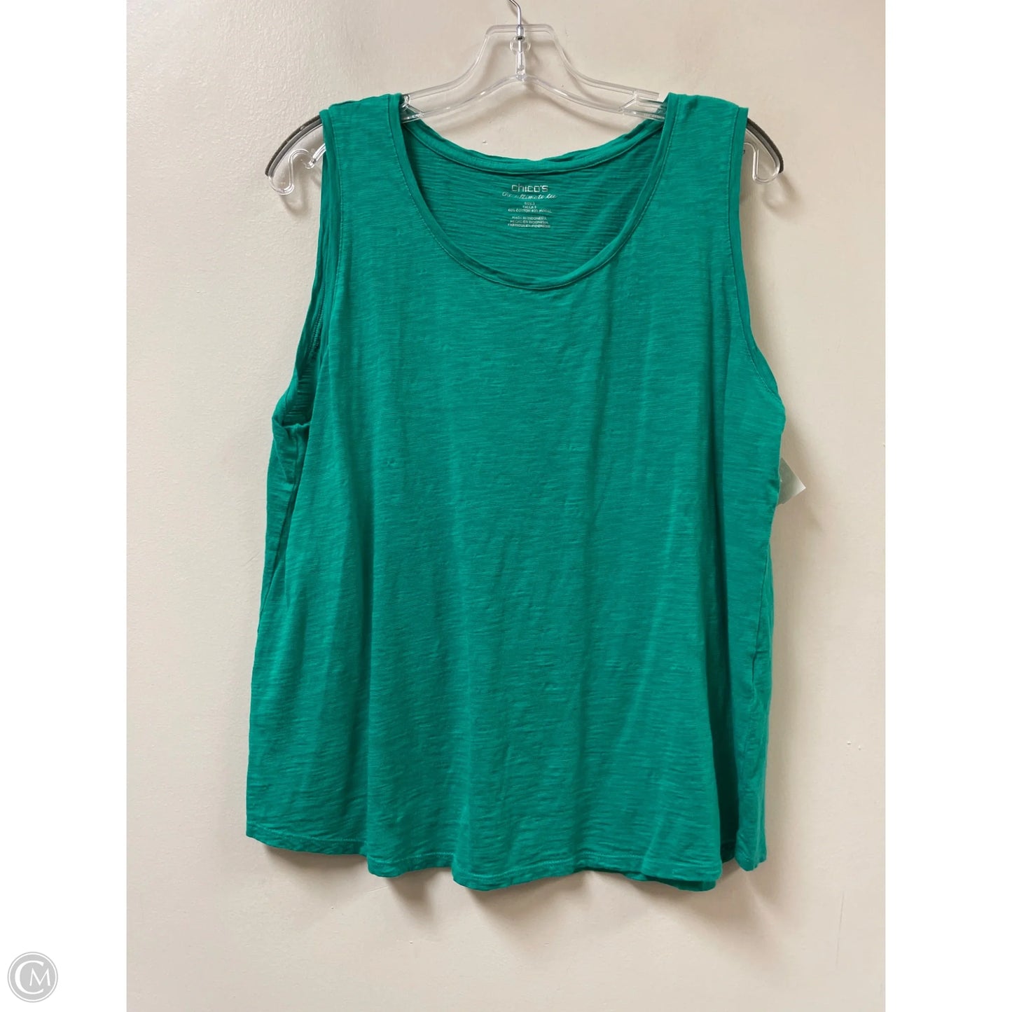 Top Sleeveless By Chicos In Teal, Size: Xl