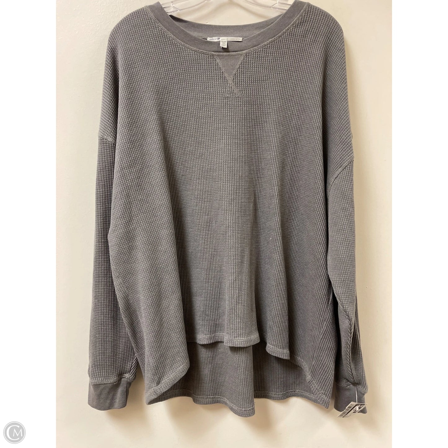 Top Long Sleeve By Seven 7 In Grey, Size: 1x