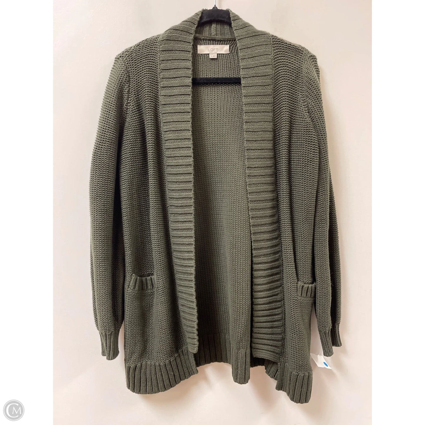 Sweater Cardigan By Loft In Green, Size: S