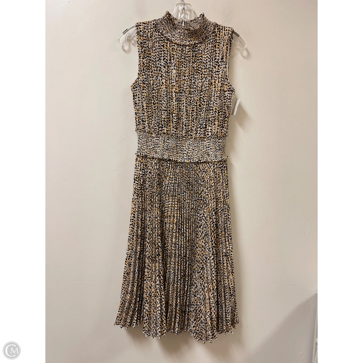 Dress Casual Midi By Nanette By Nanette Lepore In Black & Yellow, Size: S