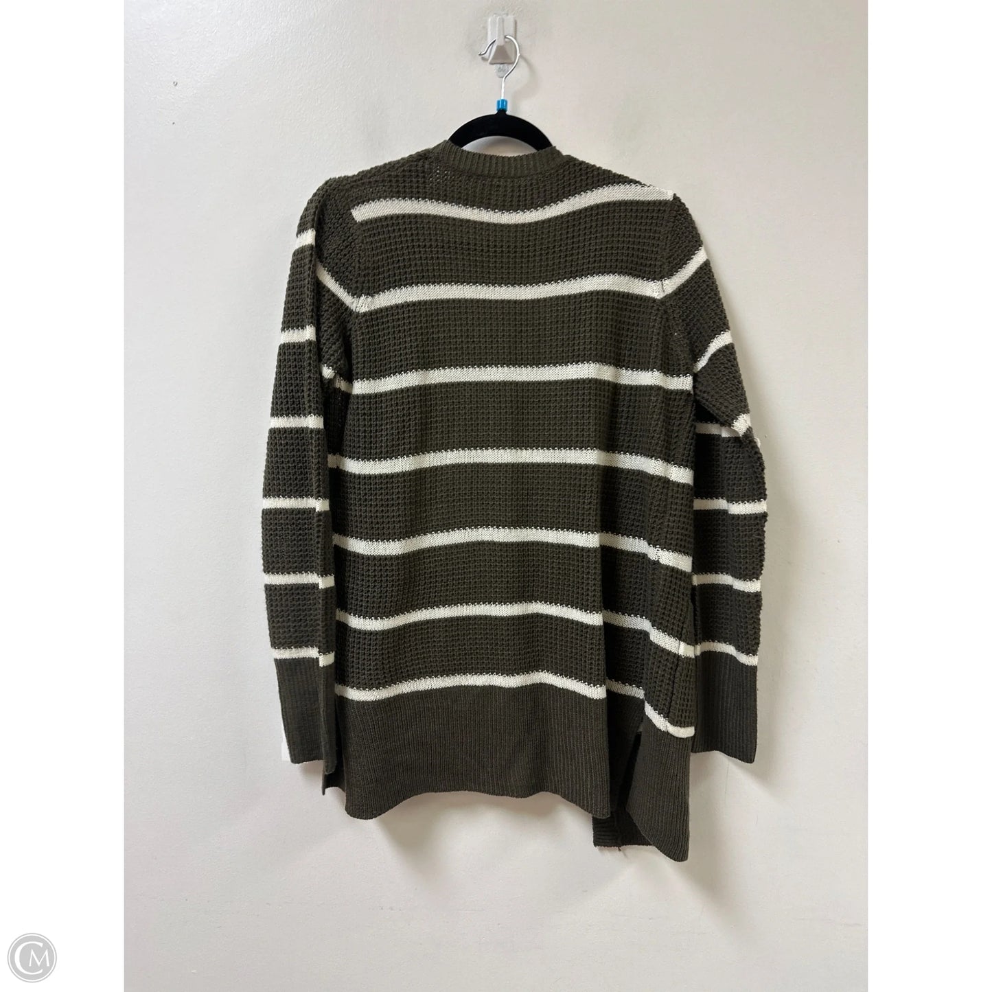 Sweater Cardigan By Clothes Mentor In Striped Pattern, Size: L