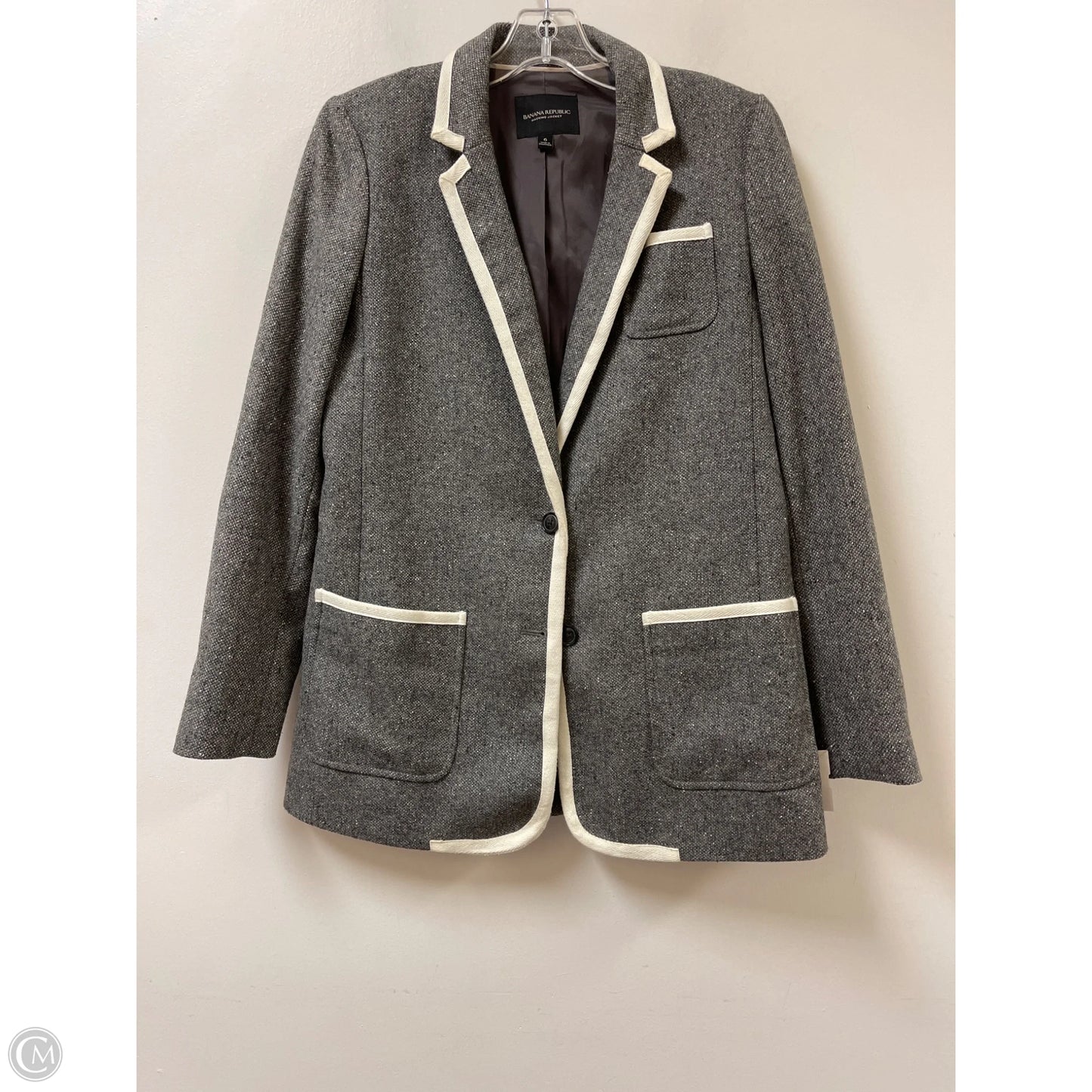 Blazer By Banana Republic In Grey, Size: S