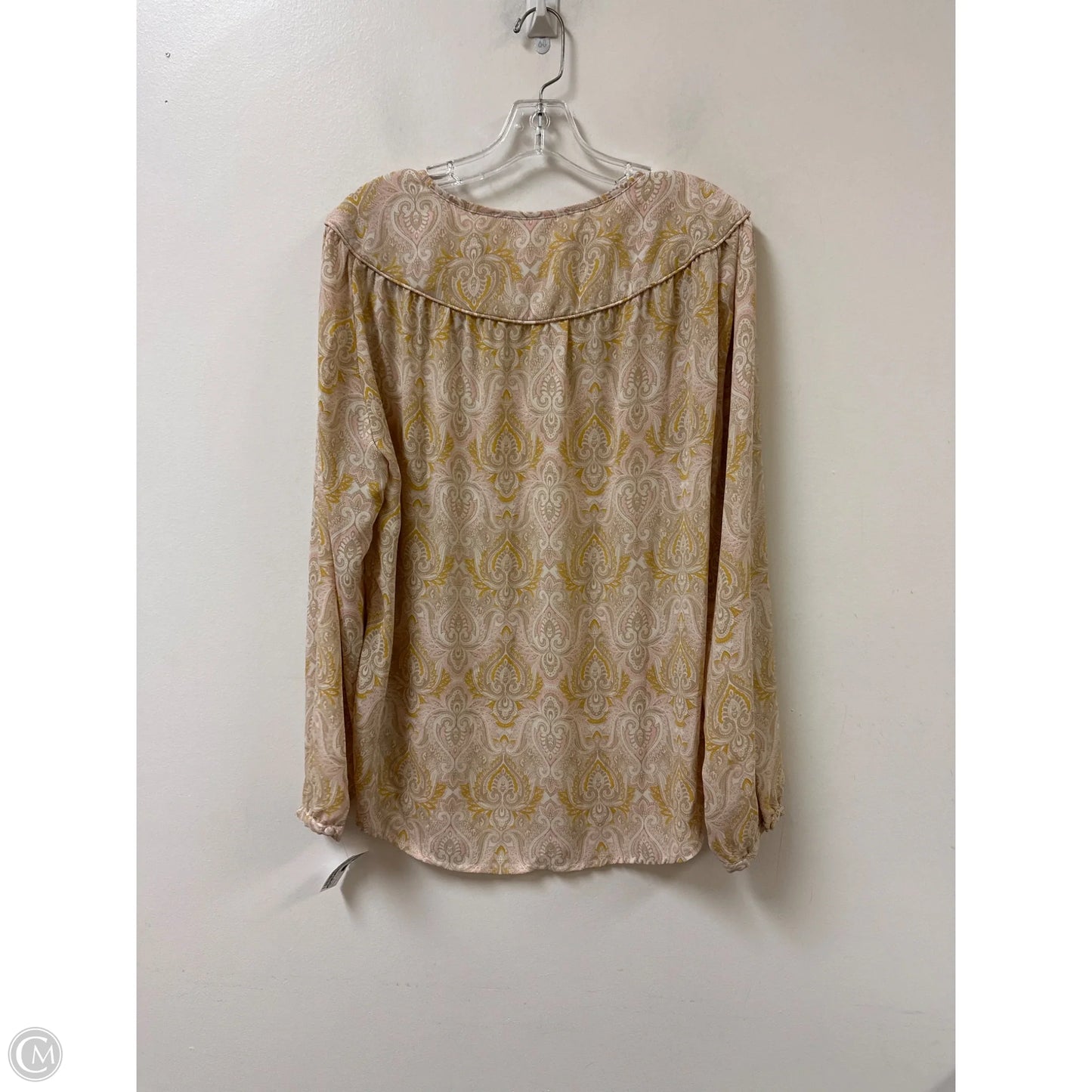 Top Long Sleeve By Rose And Olive In Pink & Yellow, Size: L
