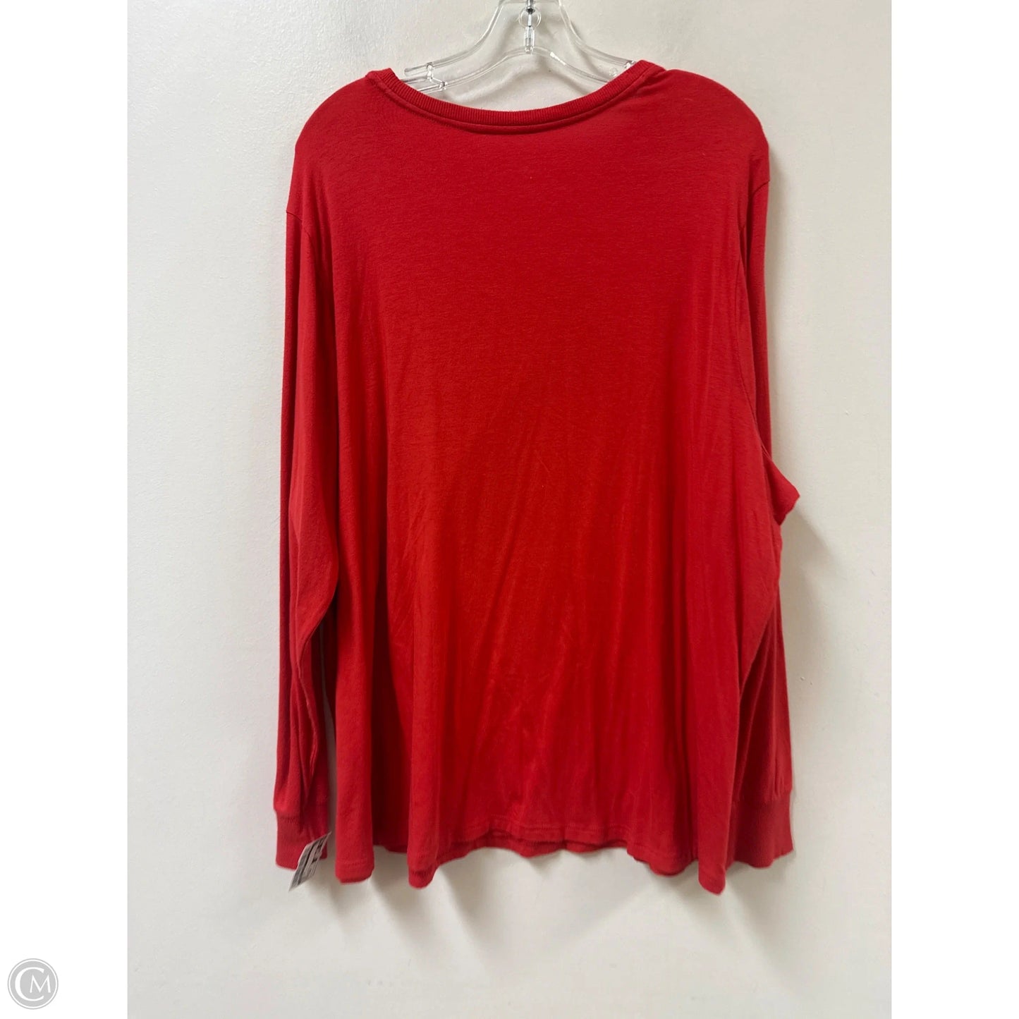 Top Long Sleeve By Terra & Sky In Red, Size: 3x