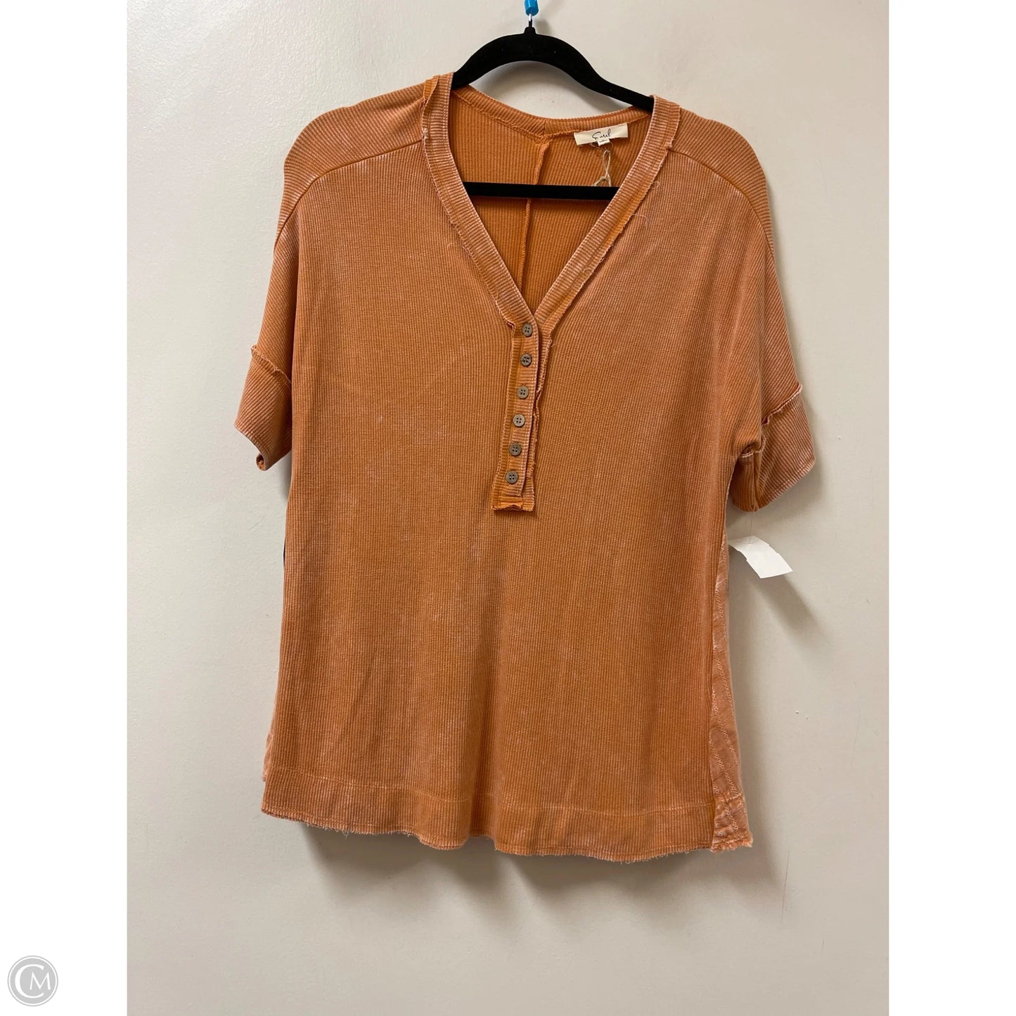 Top Short Sleeve By Easel In Orange, Size: S
