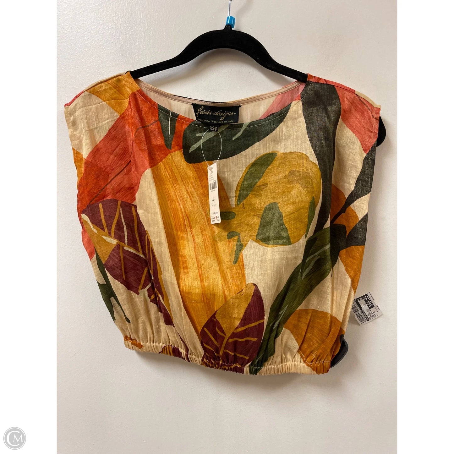 Top Short Sleeve By Anthropologie In Tropical Print, Size: Xs