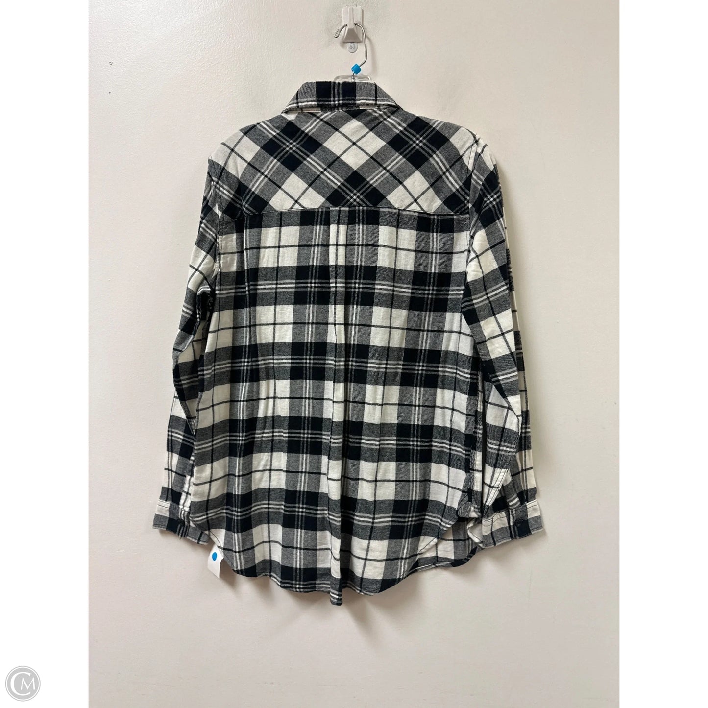 Blouse Long Sleeve By Gap In Black & White, Size: M