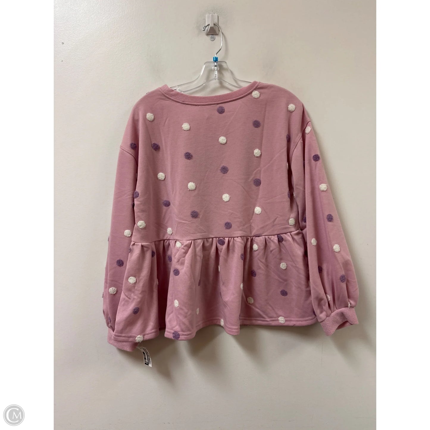 Top Long Sleeve By Blu Pepper In Pink, Size: M