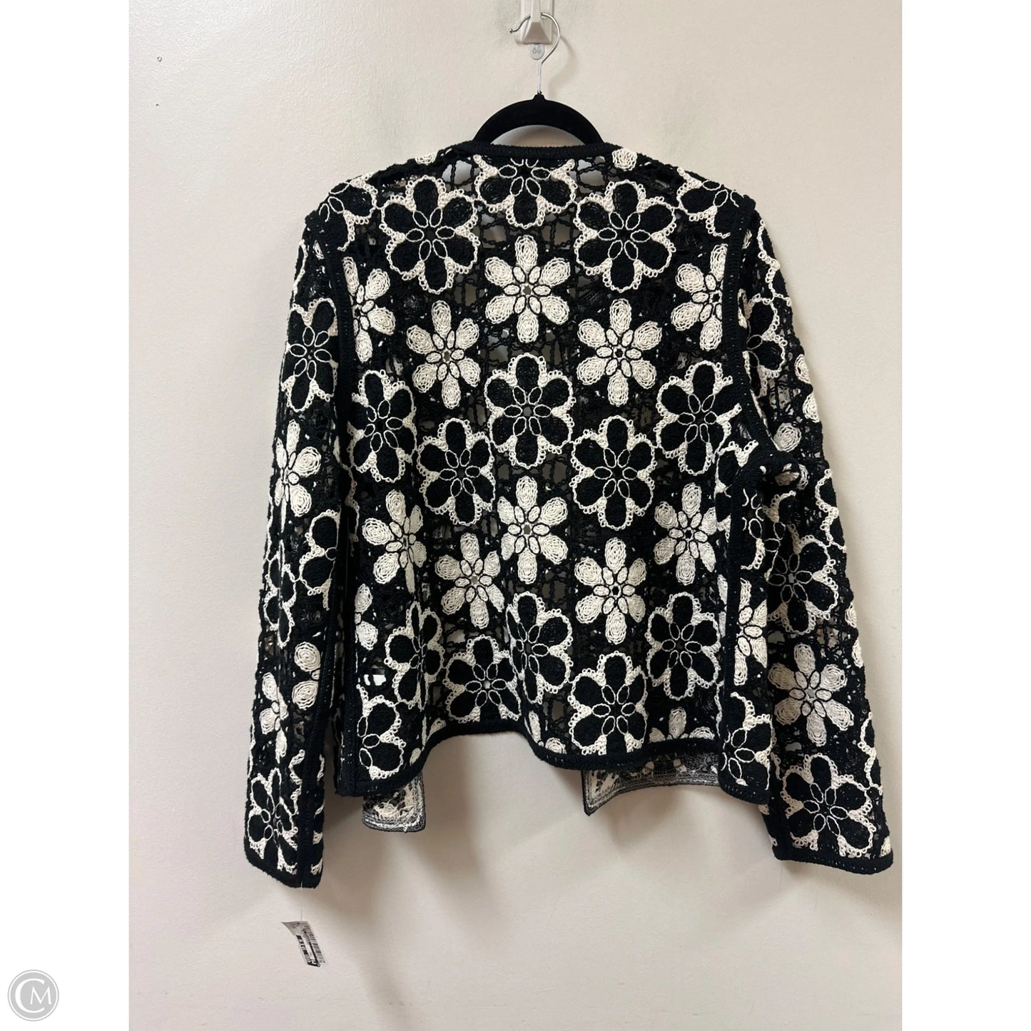 Sweater Cardigan By Boston Proper In Black & White, Size: Xl