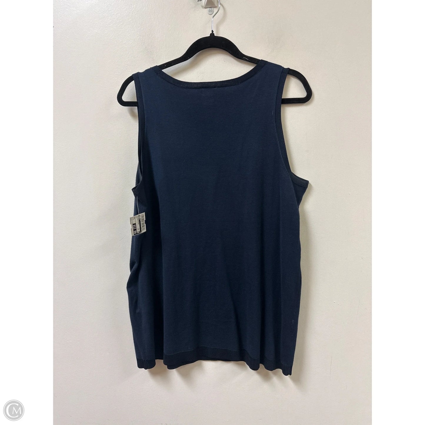 Top Sleeveless By Chicos In Navy, Size: L