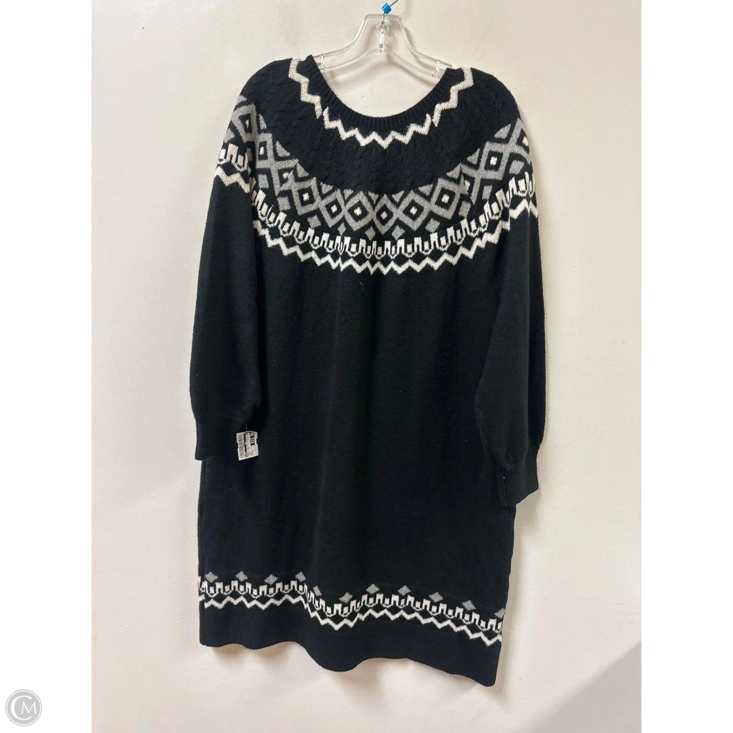 Dress Sweater By Loft In Black & Grey, Size: Xl