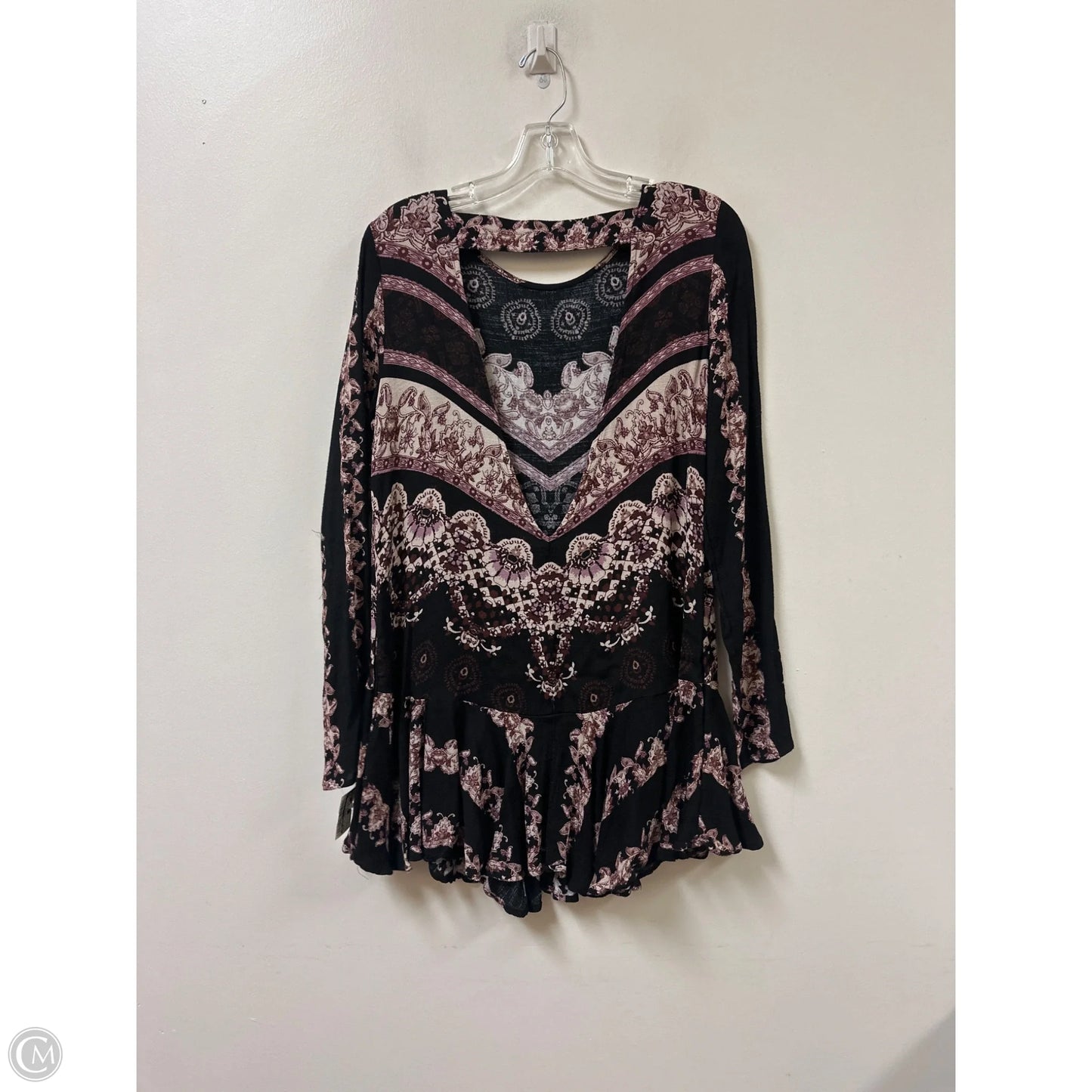 Tunic Long Sleeve By Free People In Black & Purple, Size: S