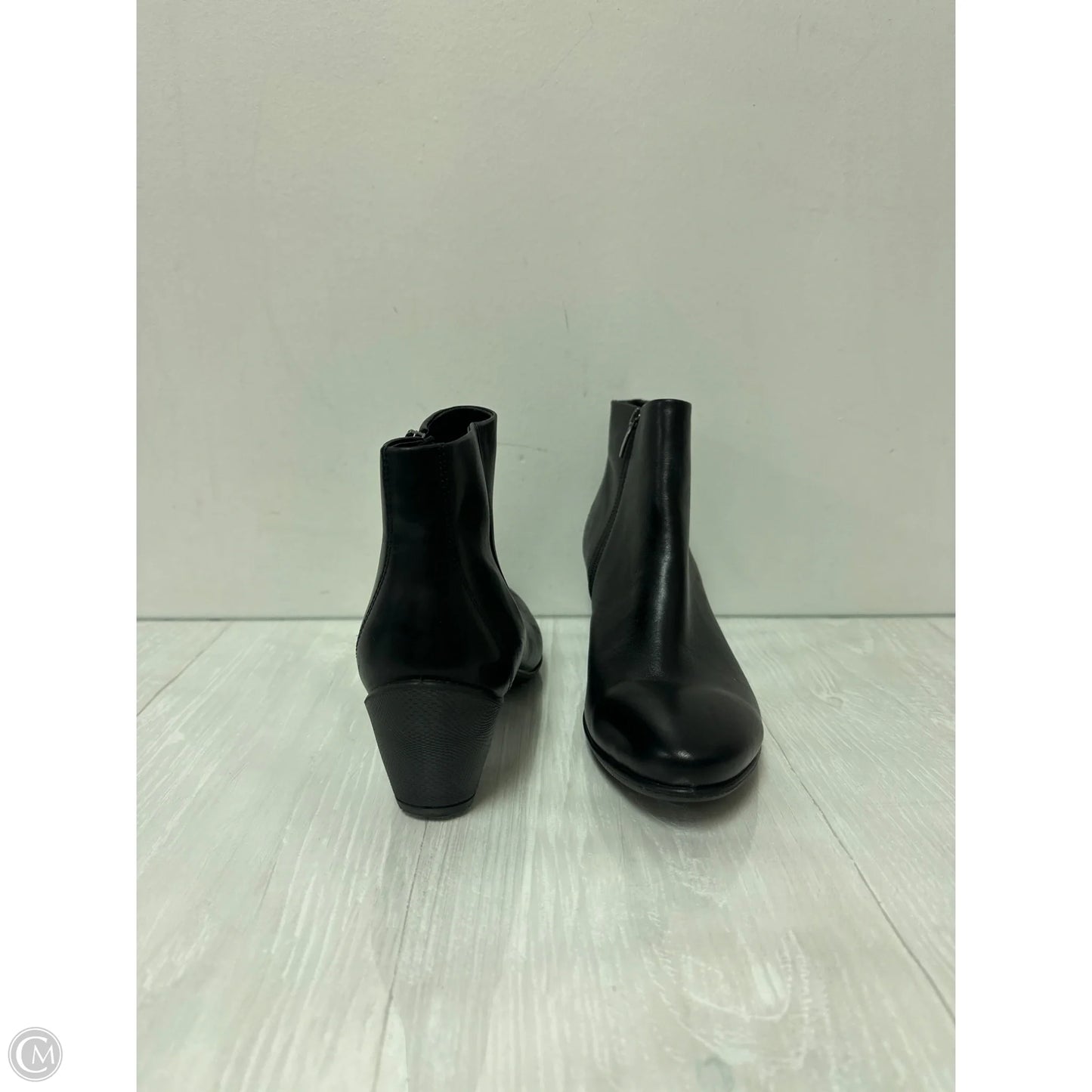 Boots Ankle Heels By Ecco In Black, Size: 10.5