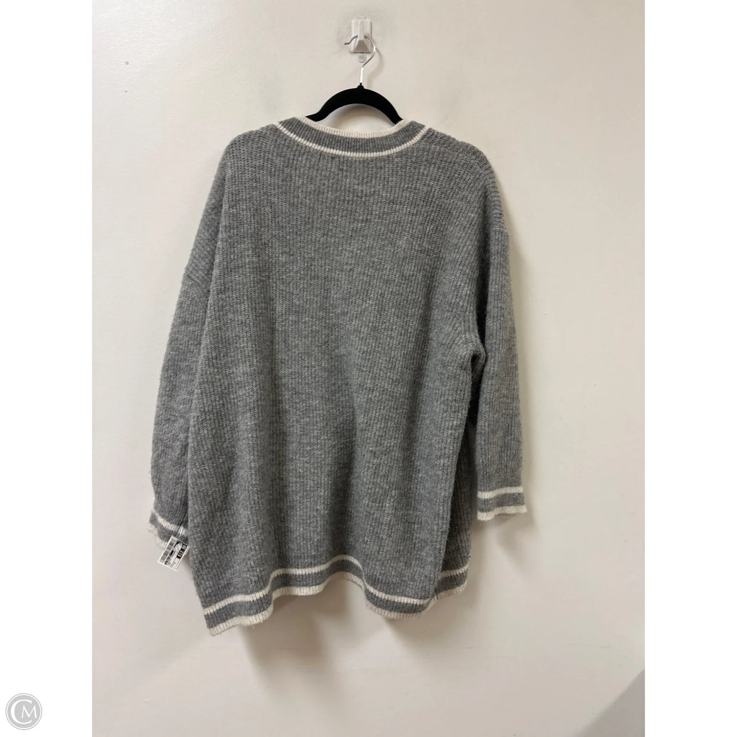 Sweater Cardigan By A New Day In Grey, Size: 1x