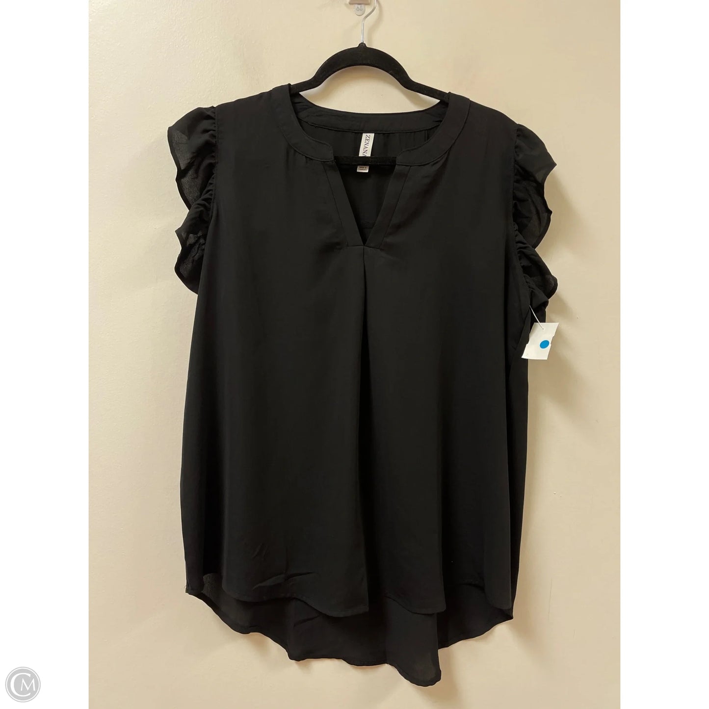 Top Short Sleeve By Zenana In Black, Size: Xl