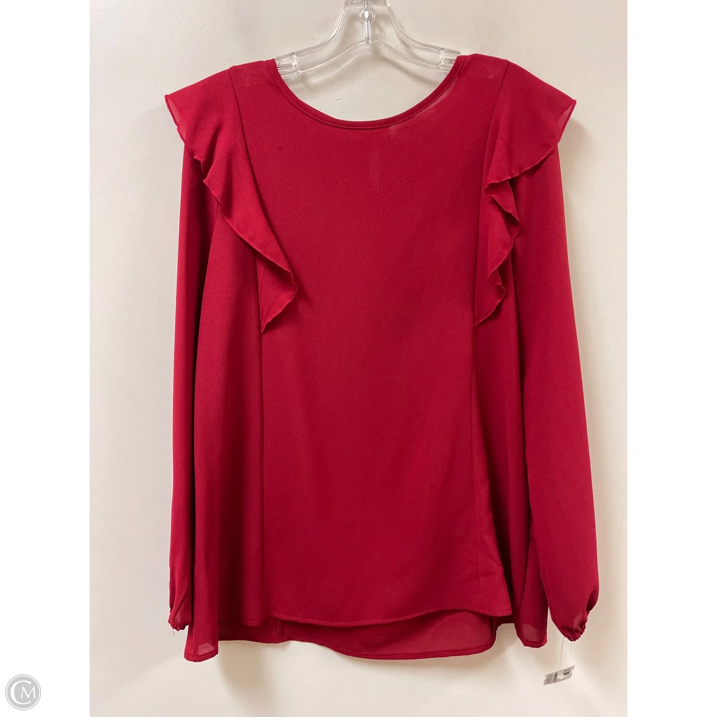Top Long Sleeve By Haptics In Red, Size: M