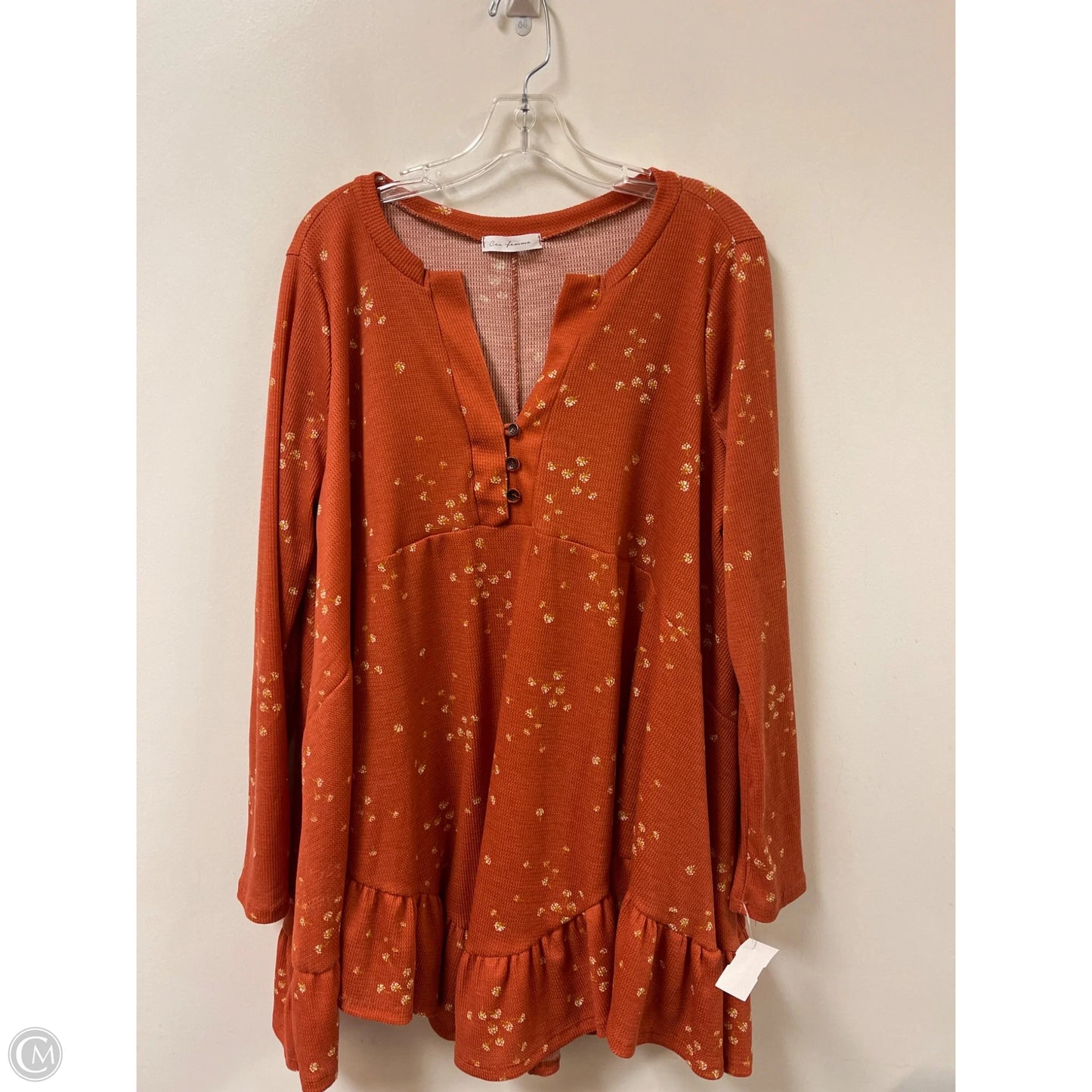 Top Long Sleeve By Ces Femme In Orange, Size: 2x