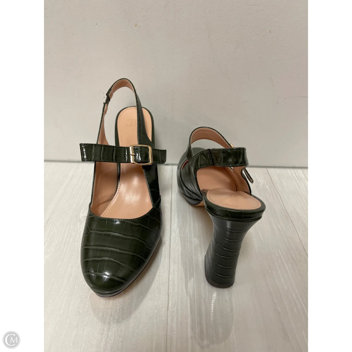 Shoes Heels Block By Just Fab In Green, Size: 11