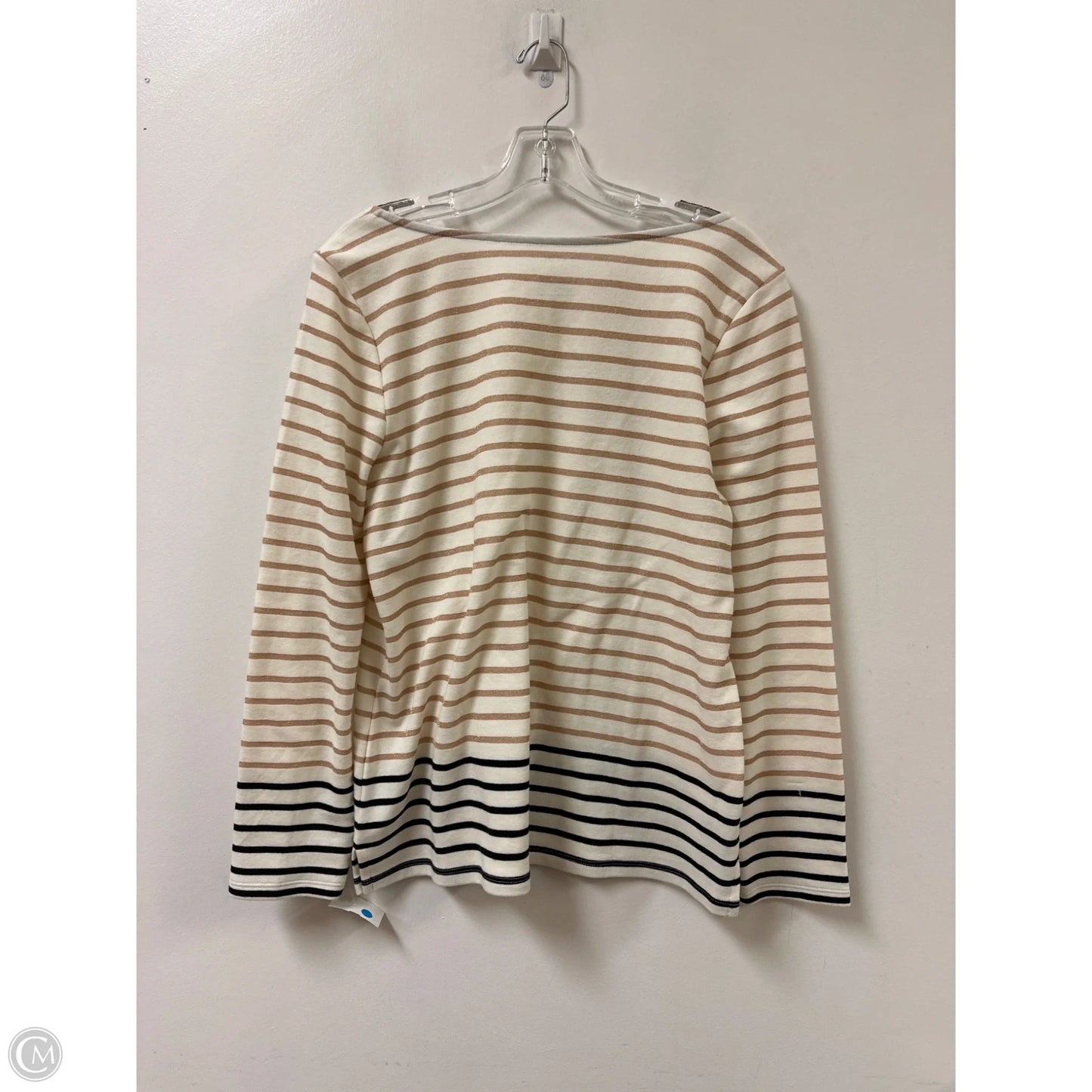 Top Long Sleeve By Talbots In Striped Pattern, Size: L