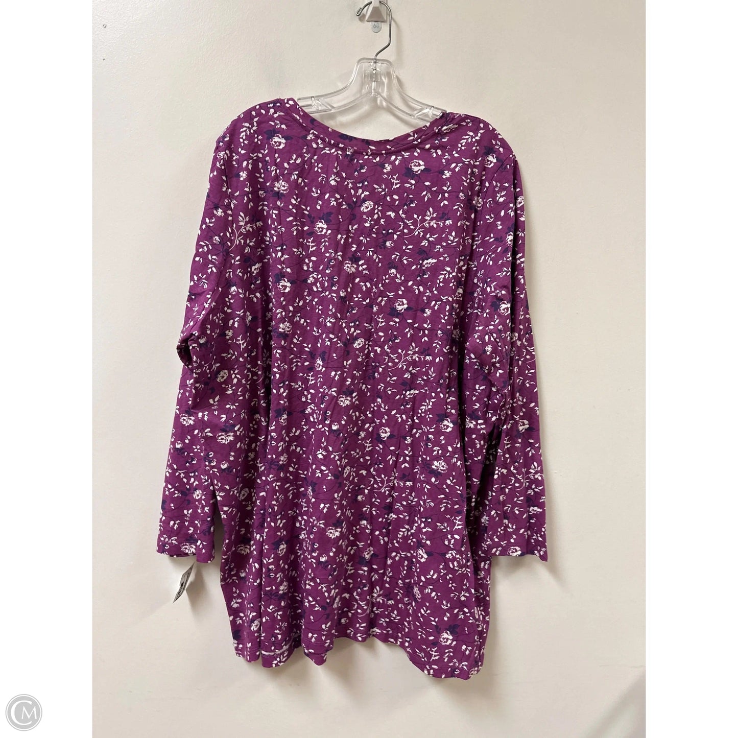 Top Long Sleeve By Woman Within In Purple, Size: 3x