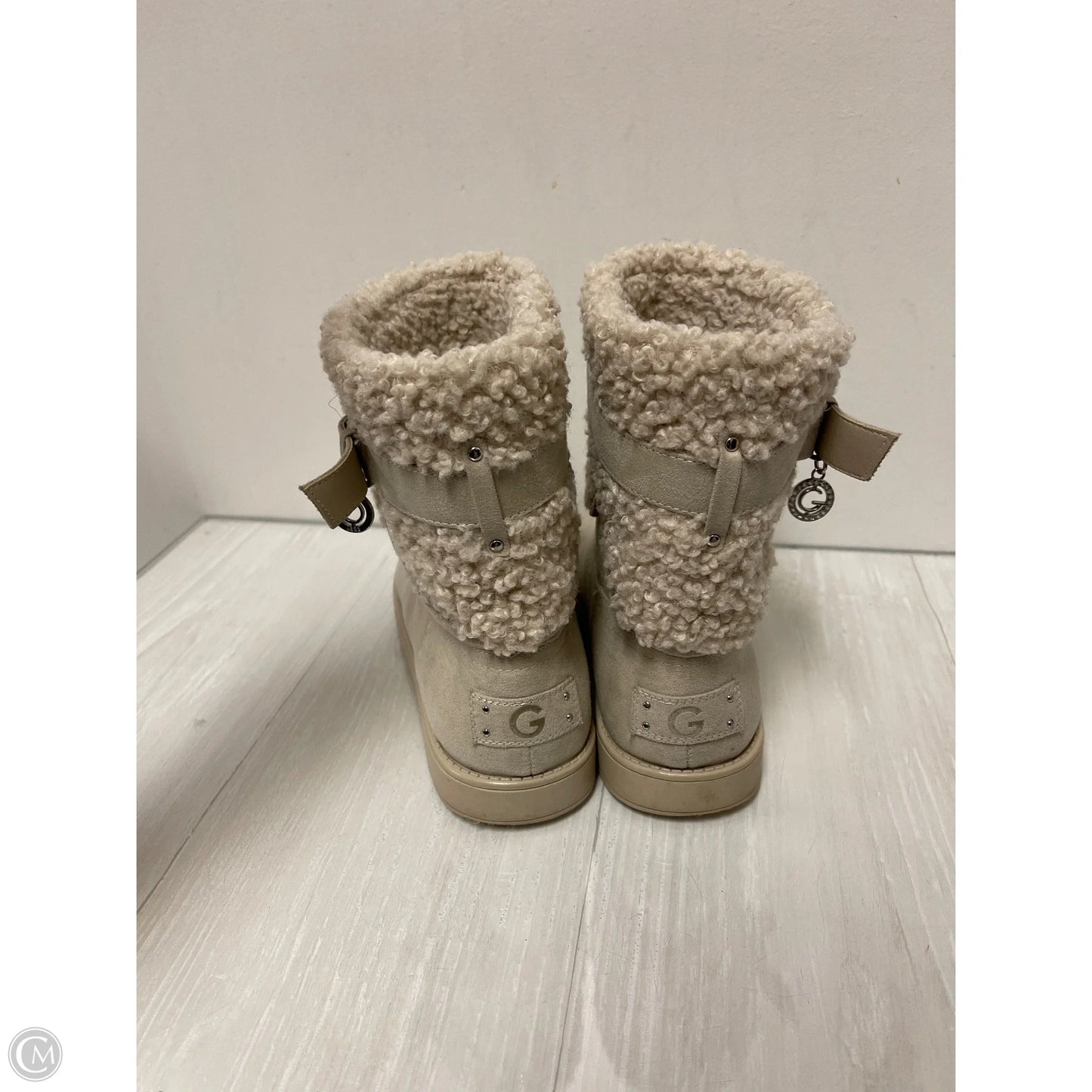 Boots Ankle Flats By Clothes Mentor In Cream, Size: 7.5