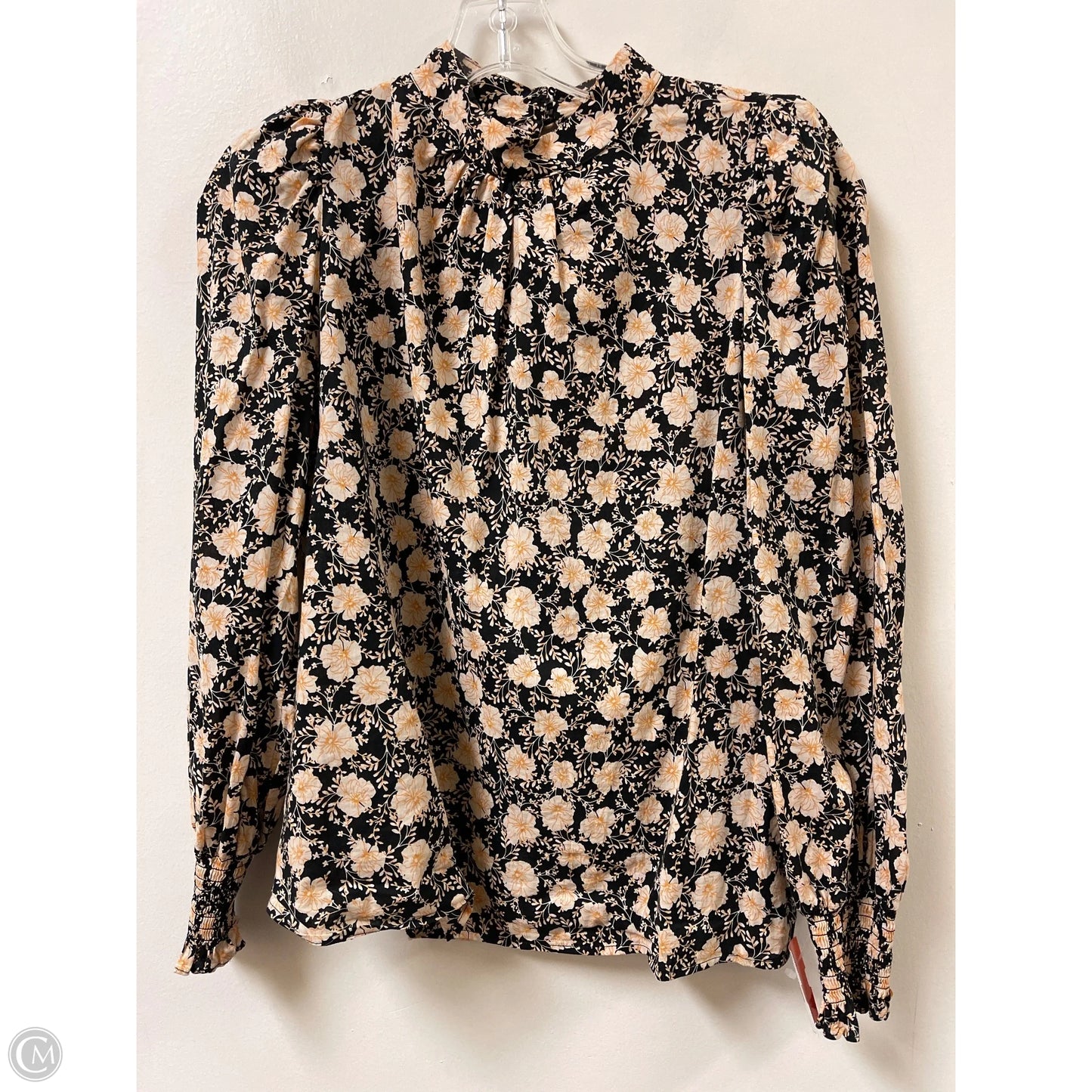 Top Long Sleeve By Who What Wear In Black & Yellow, Size: M