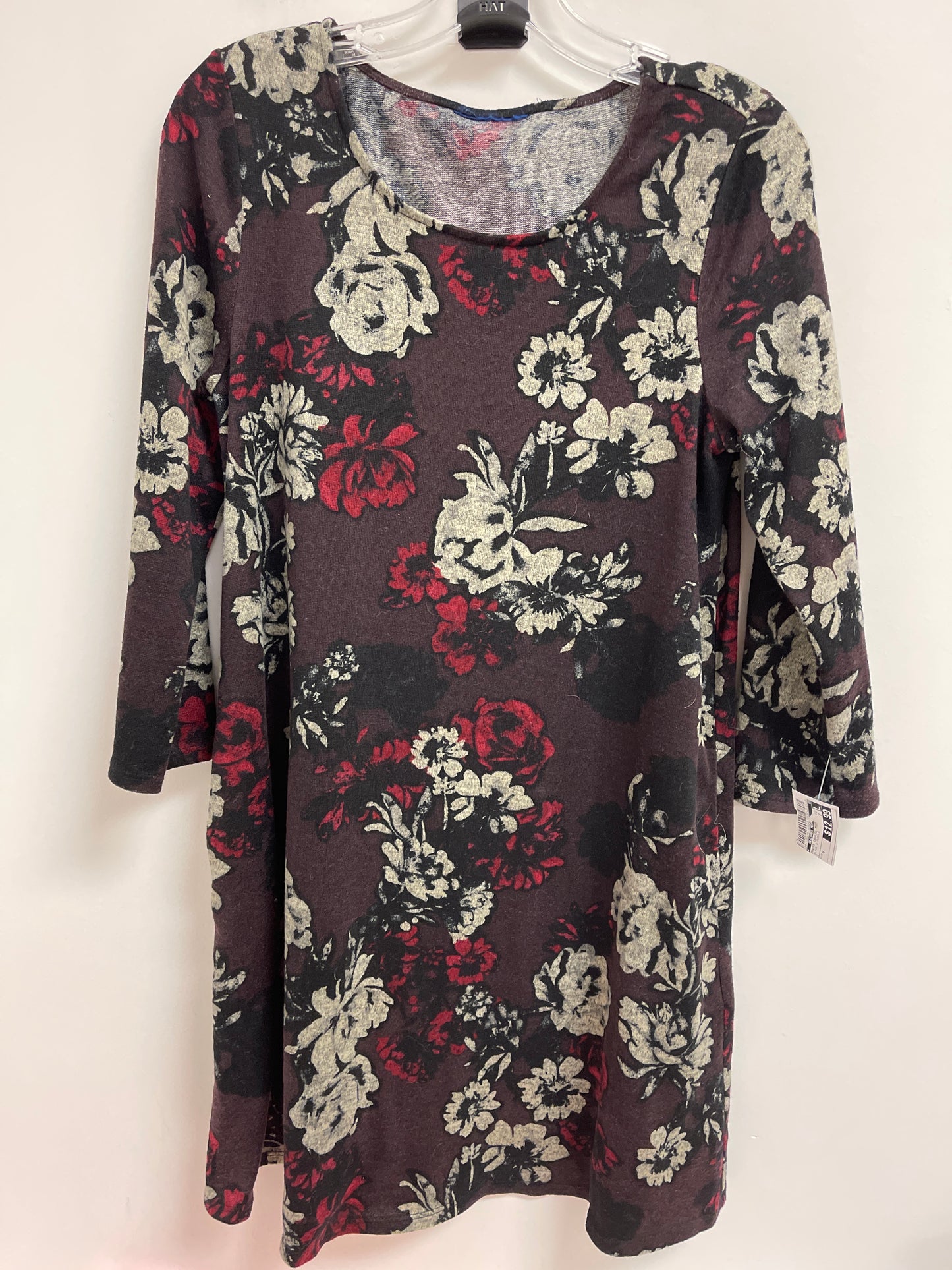Dress Casual Midi By Clothes Mentor In Black & Purple, Size: S