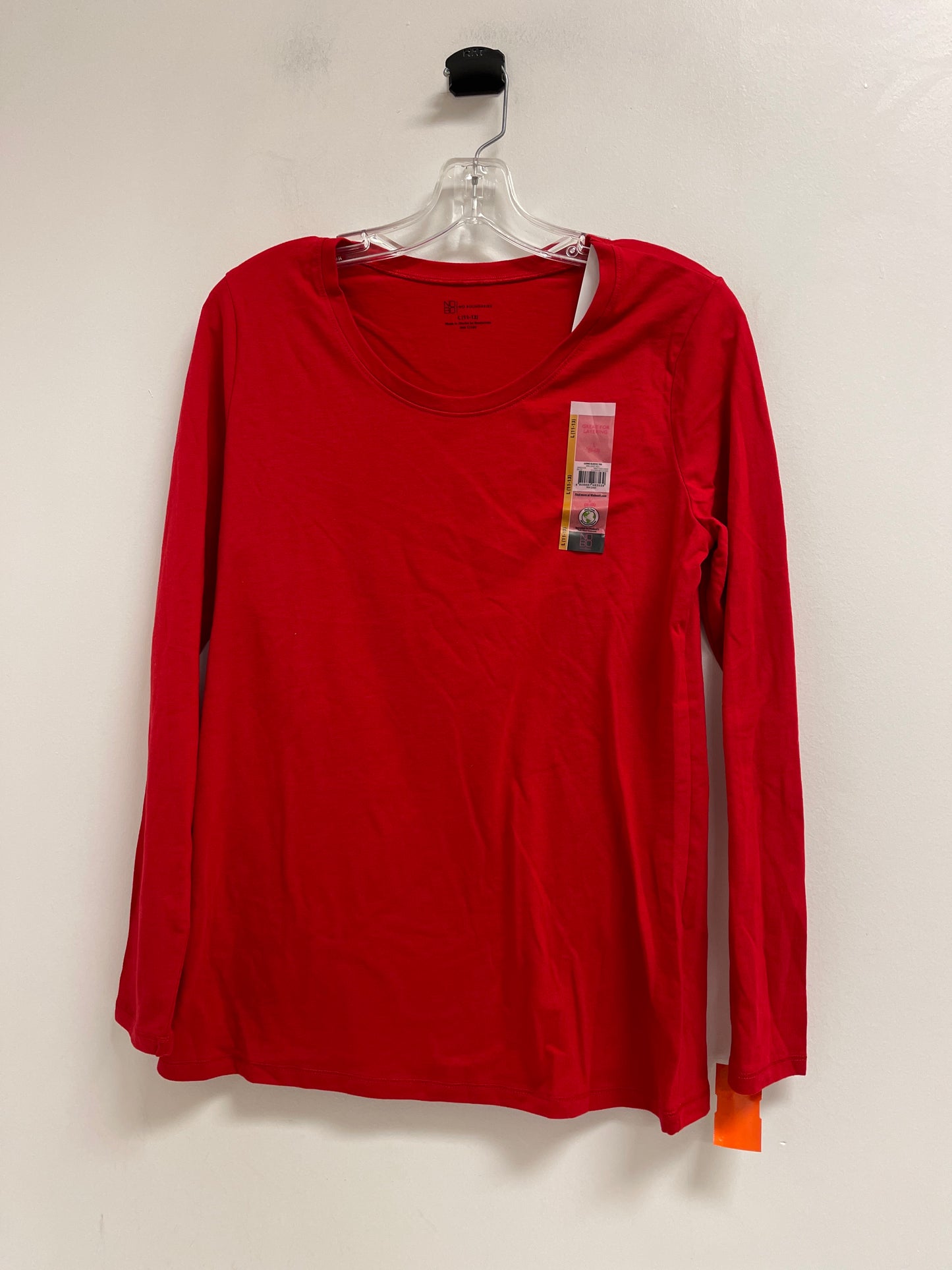 Top Long Sleeve By No Boundaries In Red, Size: L