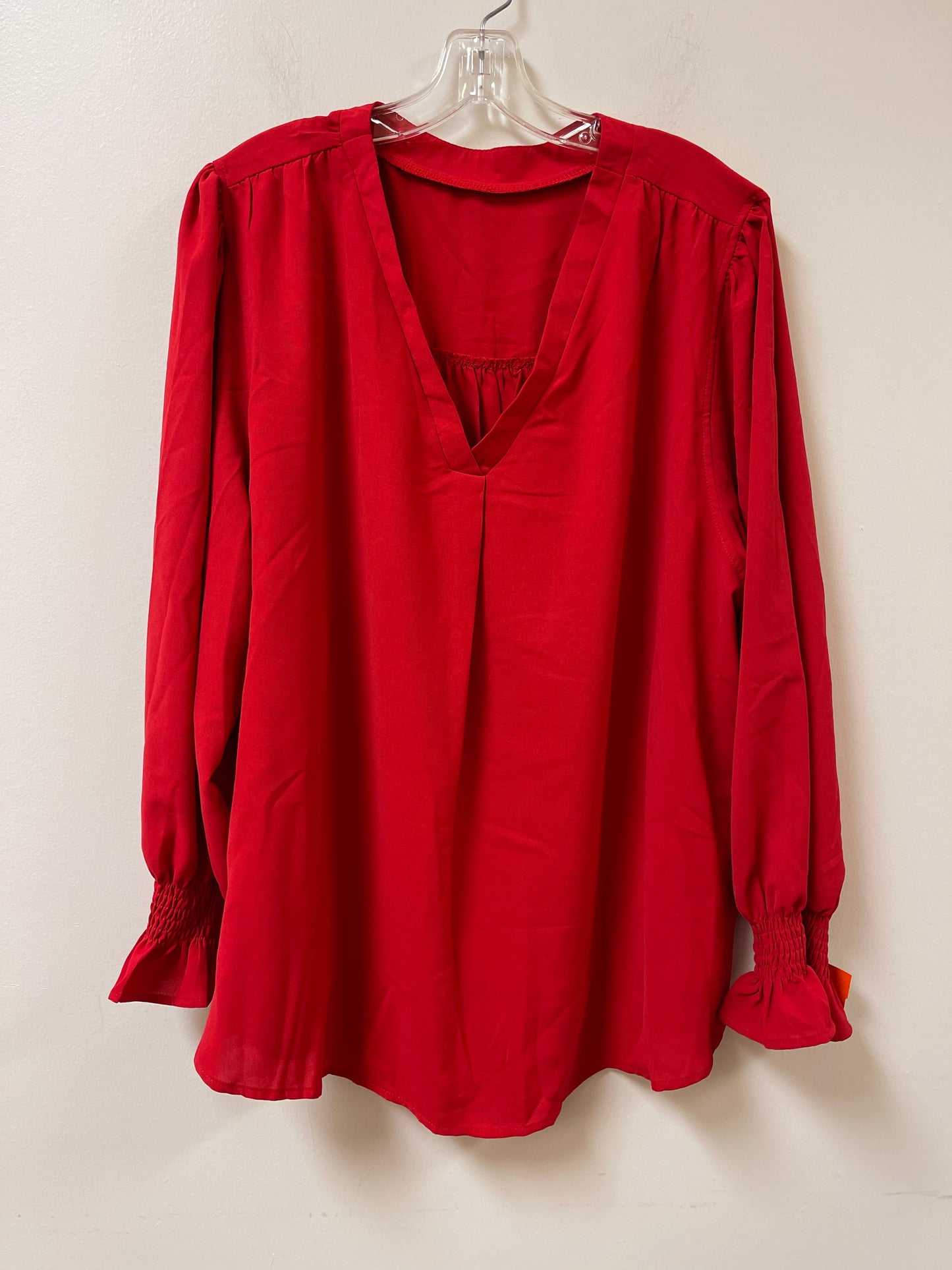 Top Long Sleeve By Clothes Mentor In Red, Size: 3x