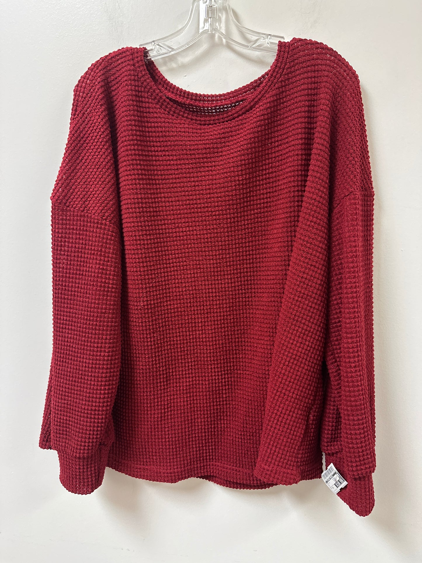 Top Long Sleeve By Clothes Mentor In Red, Size: 3x
