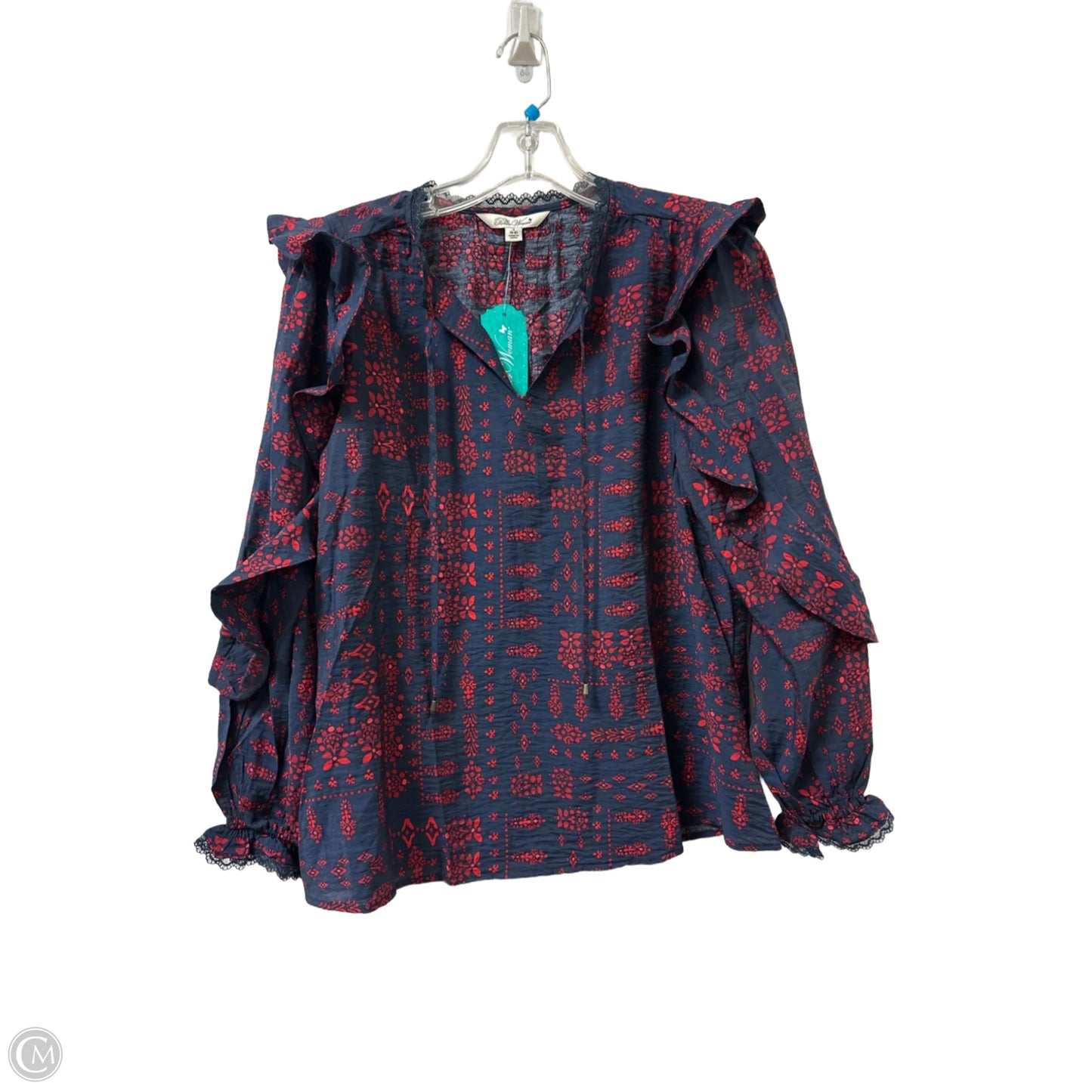 Top Long Sleeve By The Pioneer Woman In Blue & Red, Size: S