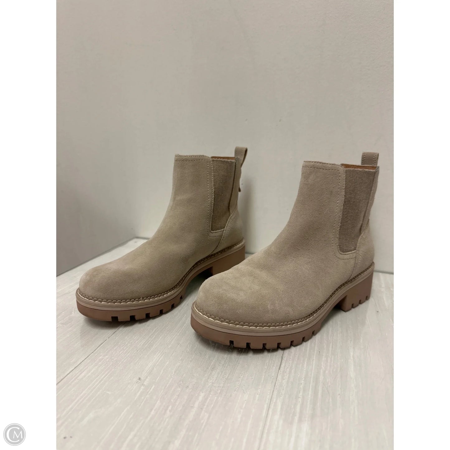 Boots Ankle Heels By Crown Vintage In Cream, Size: 7.5