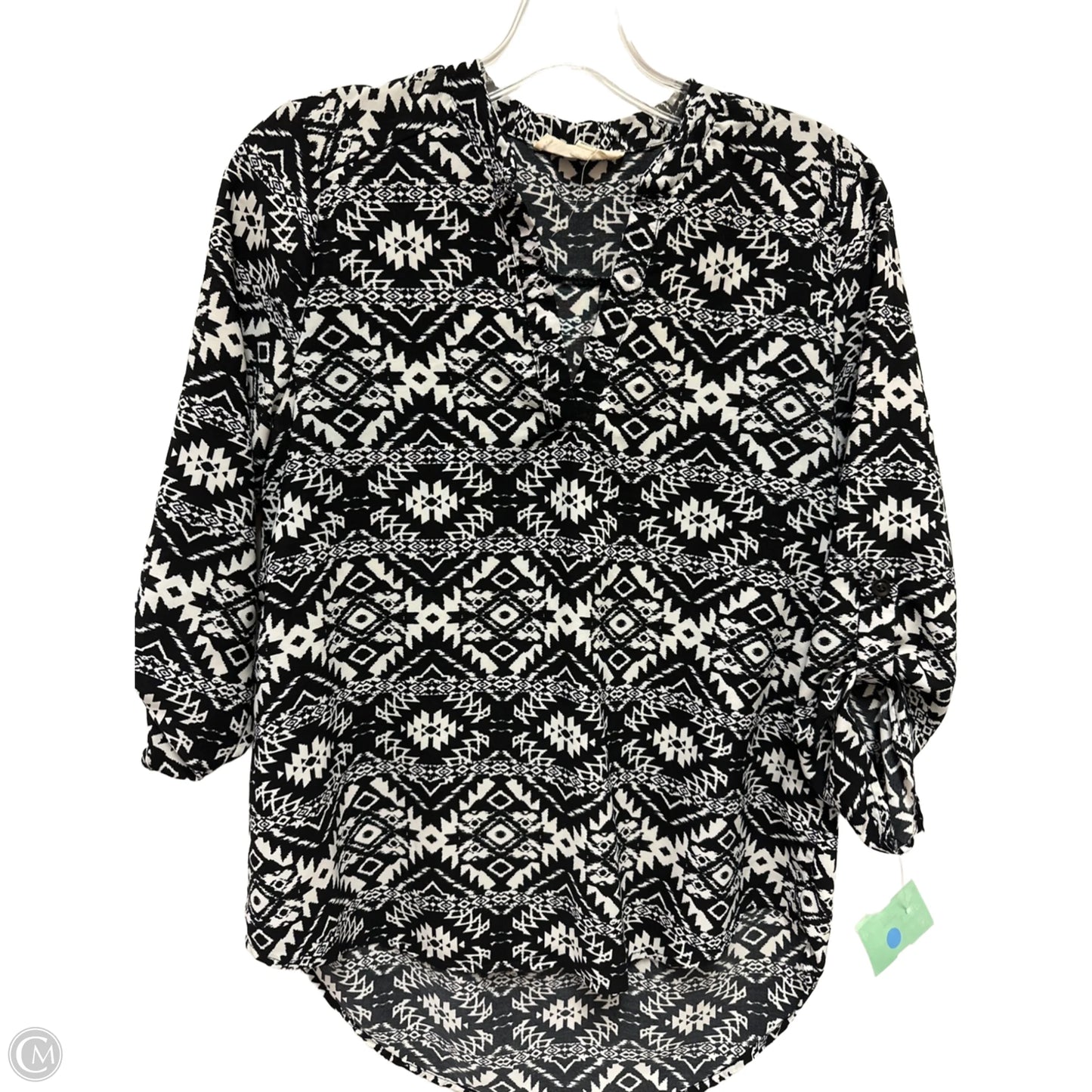 Top Short Sleeve By Pink Rose In Black & White, Size: S