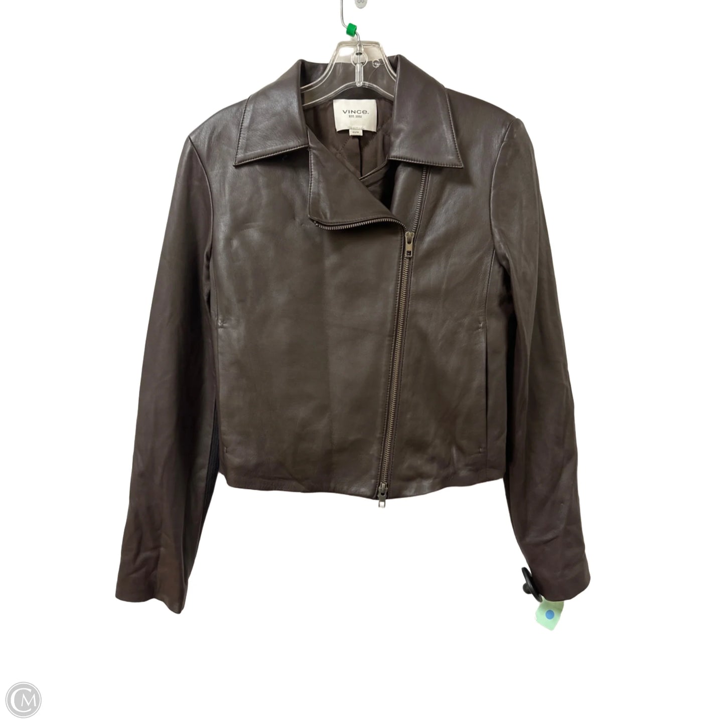Jacket Leather By Vince In Brown, Size: Xs