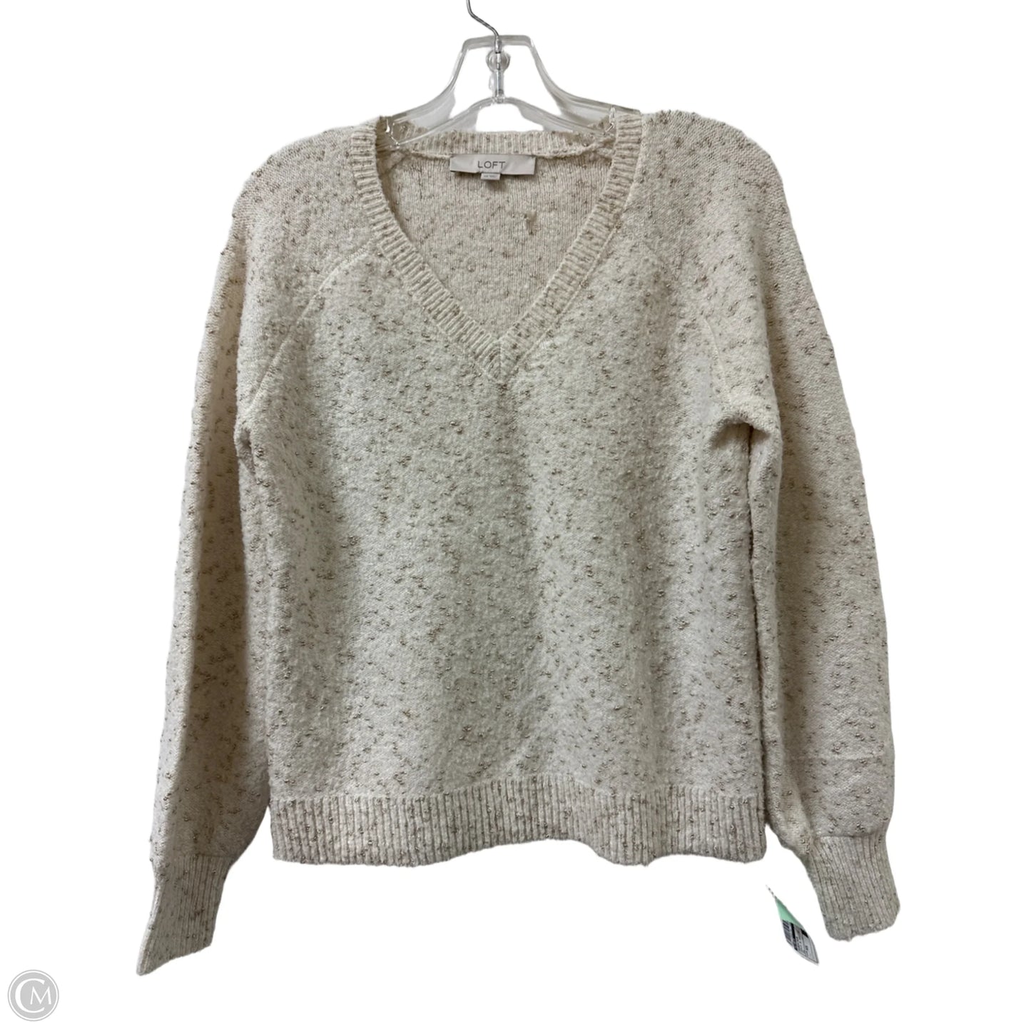 Sweater By Loft In Gold & White, Size: Xs