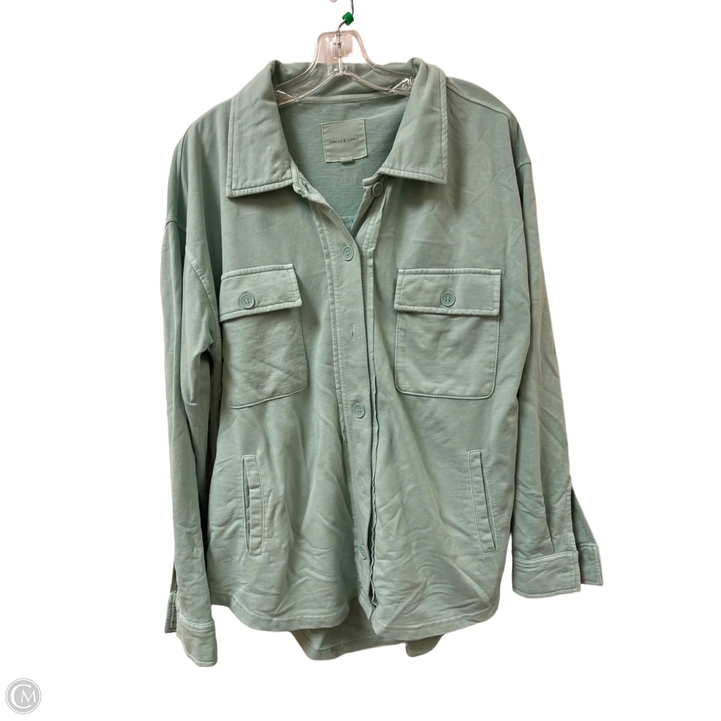 Jacket Shirt By Thread And Supply In Geometric Pattern, Size: M