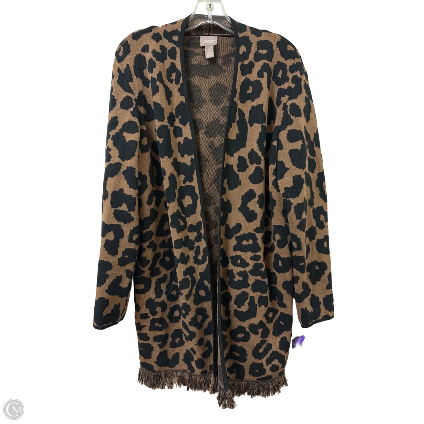 Cardigan By Chicos In Animal Print, Size: L