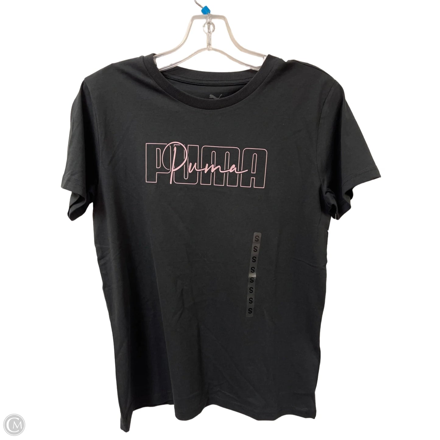 Athletic Top Short Sleeve By Puma In Black, Size: S
