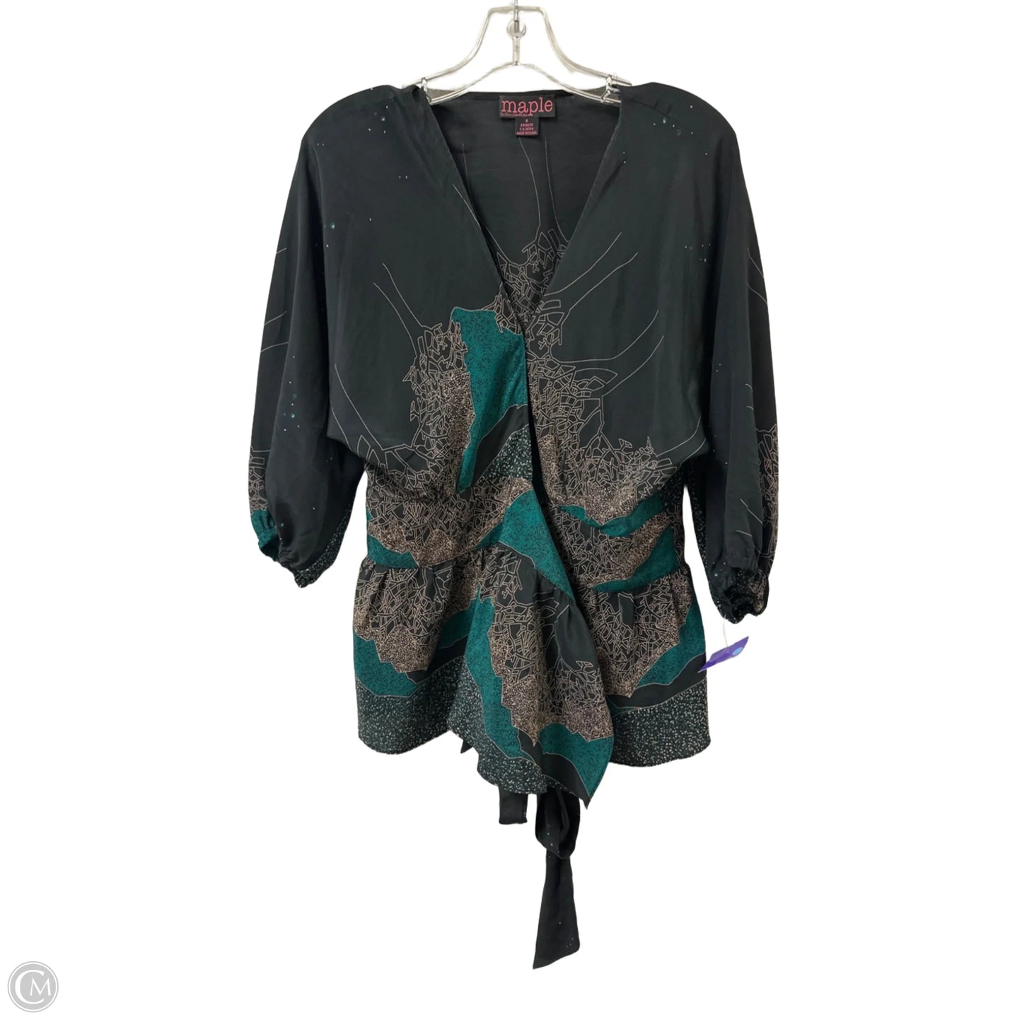 Top Long Sleeve By Clothes Mentor In Black & Green, Size: S